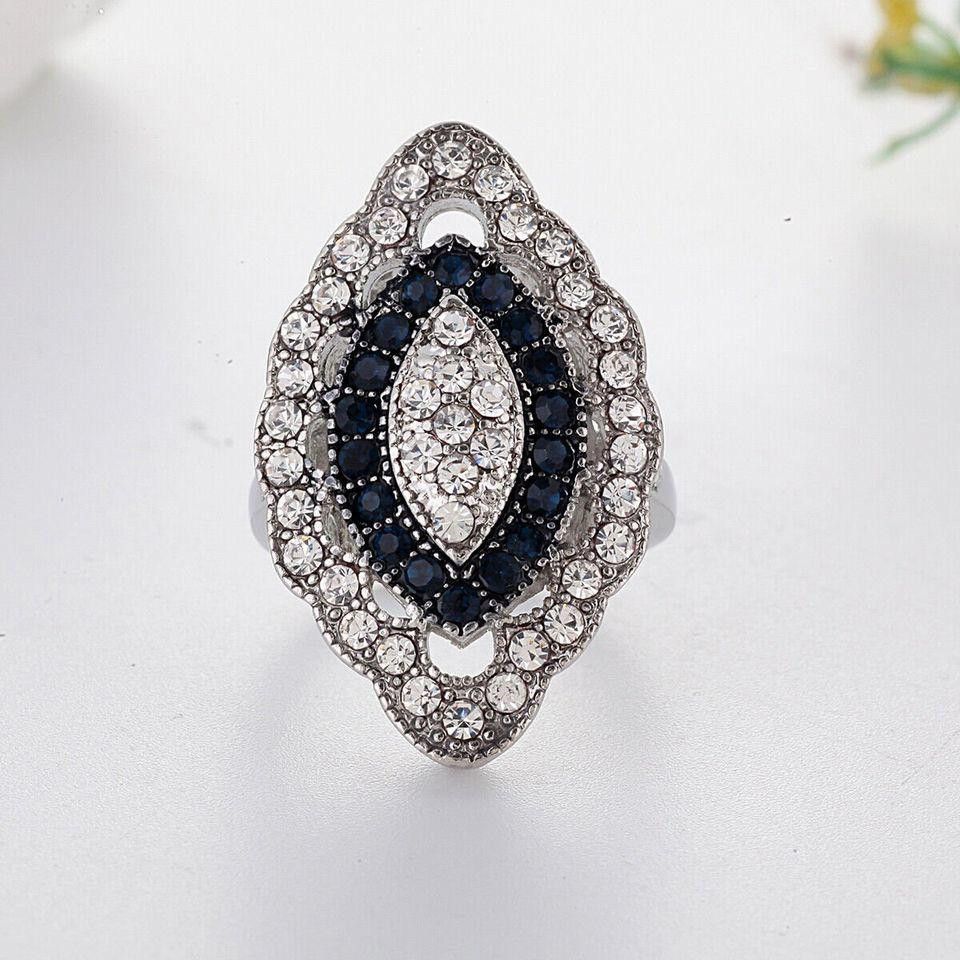 Designer Vintage 2.35CT White & Blue Sapphire Art Deco Ring - Size 7 Size ONE SIZE - 4 Thumbnail