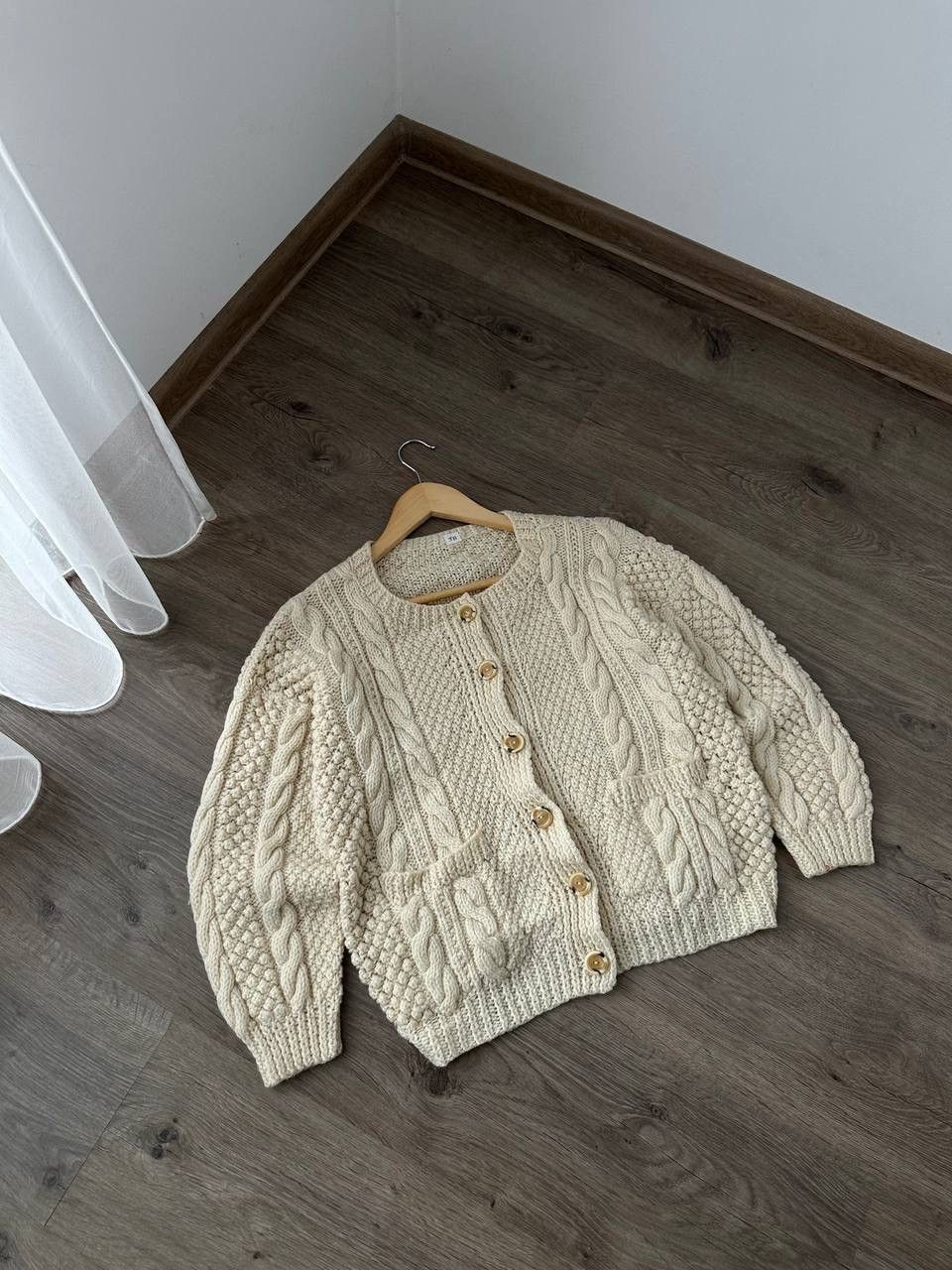 Vintage Vintage Cardigan Wool Beige Scotland Pocket Sweater Size M / US 6-8 / IT 42-44 - 4 Thumbnail