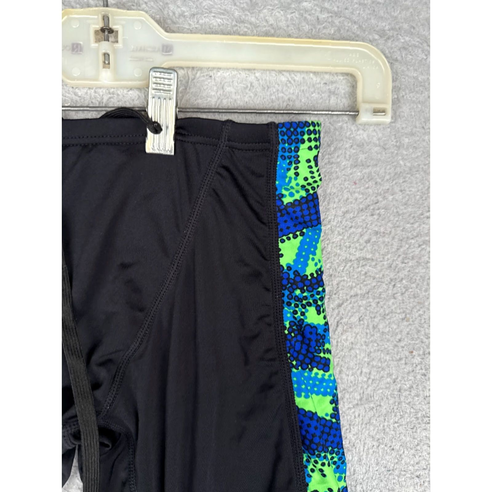 Vintage TYR Mens Jammer Swim Bottom 28 Blue Green Black - Competition Training Quick Dry Lightweight Lined Elastic Waist Polyester Spandex Size US 28 / EU 44 - 5 Thumbnail