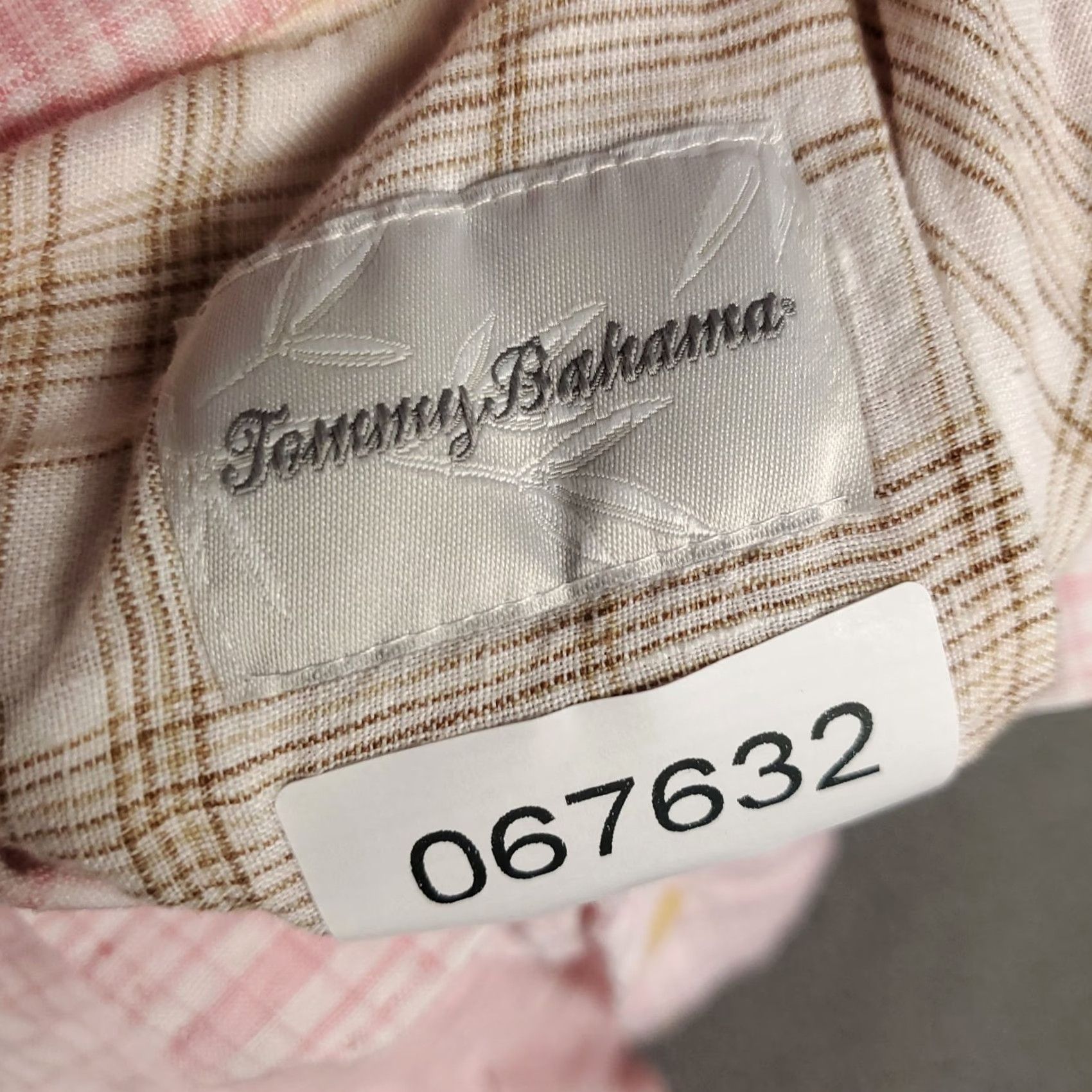 Tommy Bahama Tommy Bahama Shirt Mens Small Pink Plaid Linen Button Up Short Sleeve Size US S / EU 44-46 / 1 - 7 Thumbnail