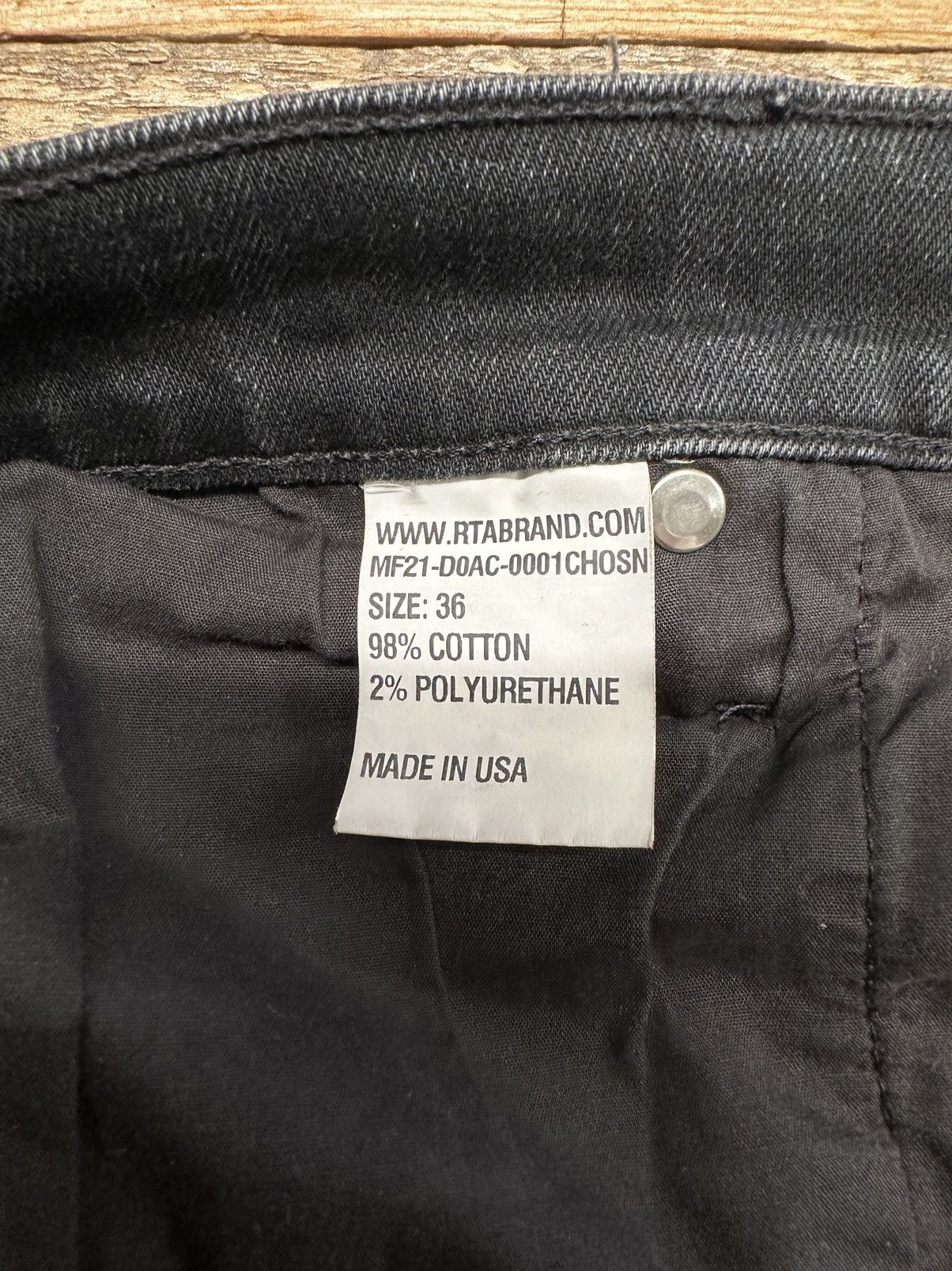Rta RTA Sinners Plain Black Denim Jeans Sz 36 Size US 36 / EU 52 - 5 Thumbnail