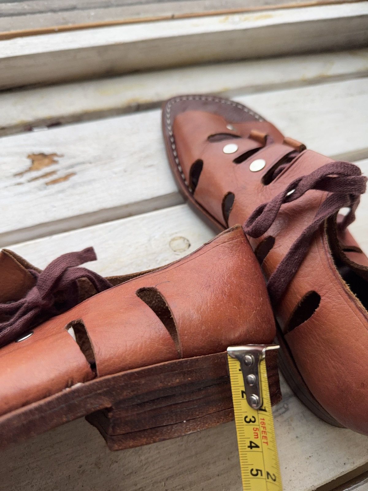 Japanese Brand 90s Sie Wie Bie Bali Handmade Leather Sandals Brown Vintage Size US 10 / EU 43 - 17 Thumbnail