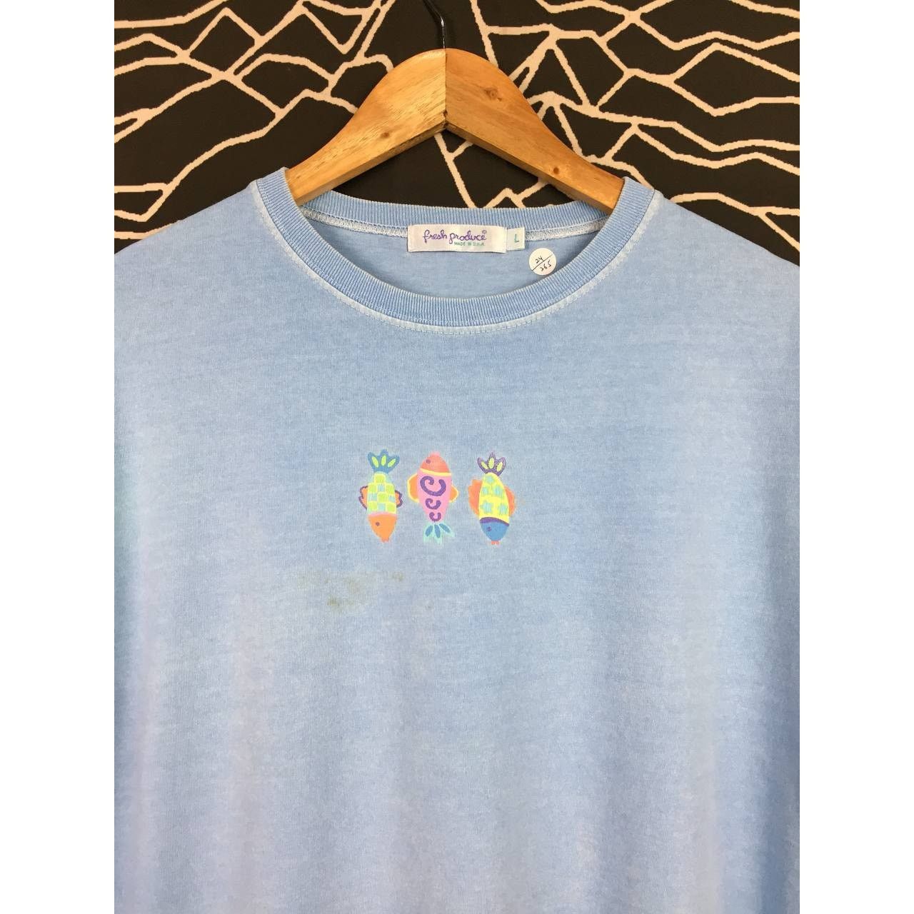 Vintage Vtg Fresh Produce Made In Usa Marine Fish Graphic Tee Size US L / EU 52-54 / 3 - 3 Thumbnail