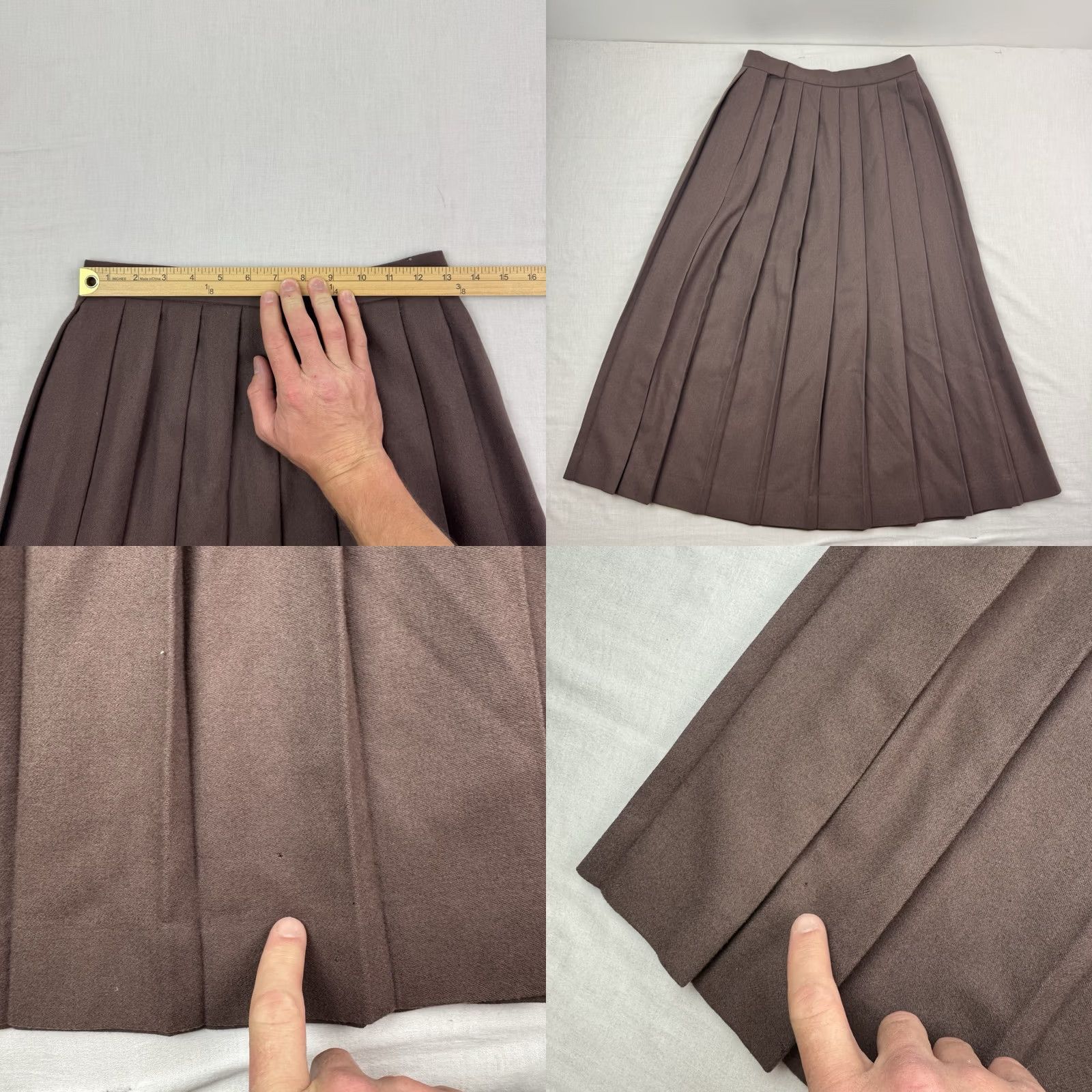Vintage VINTAGE JH Collectibles Wool Skirt Womens 25 Pleated 1980s 90s Hipster Size 42" / US 20 - 9 Thumbnail