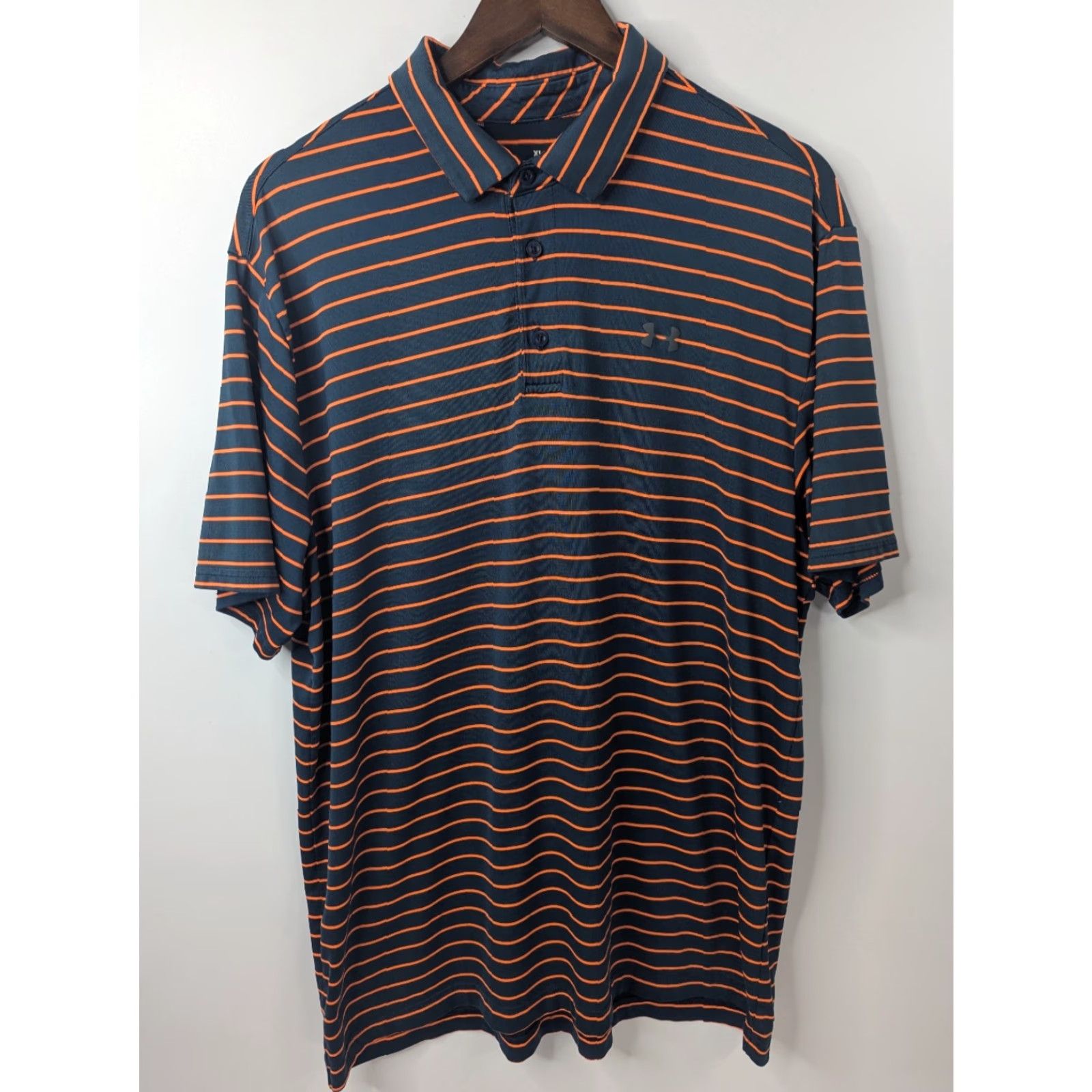 Under Armour Under Armour Polo Shirt Men XL Navy Blue Striped Athletic Quick Dry Moisture Wicking Golf Shirt Size US XL / EU 56 / 4 - 2 Thumbnail