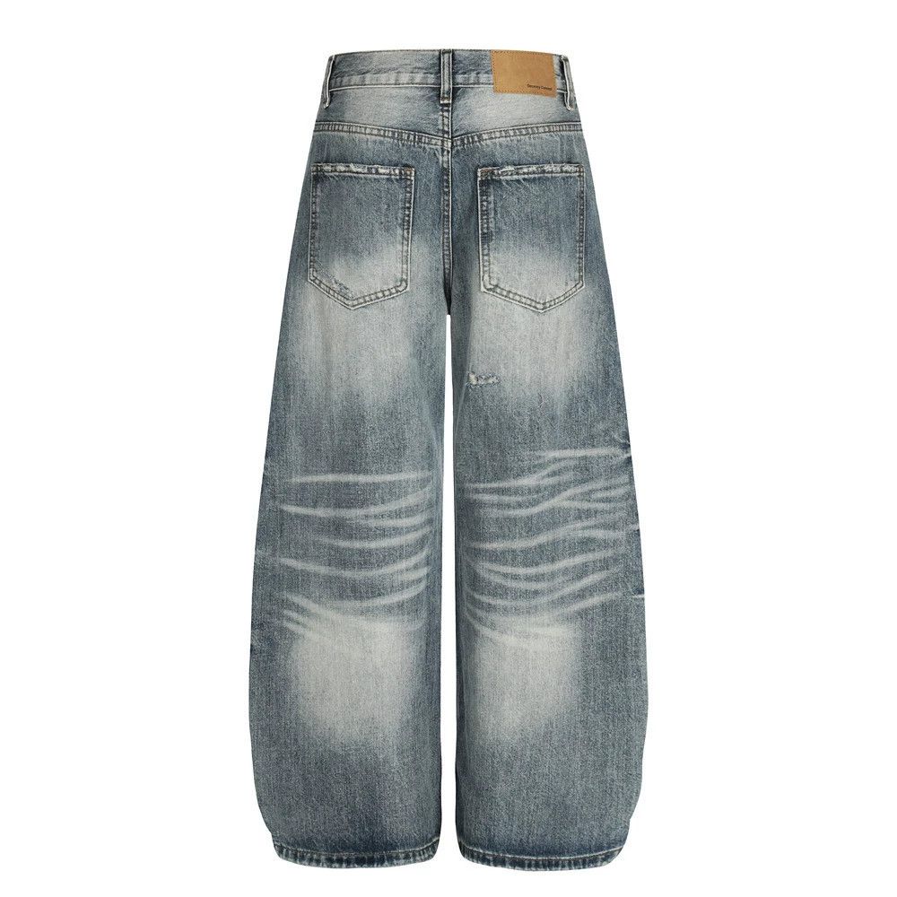 Jean Men's distressed punk vintage ripped washed jeans Size US 32 / EU 48 - 2 Thumbnail
