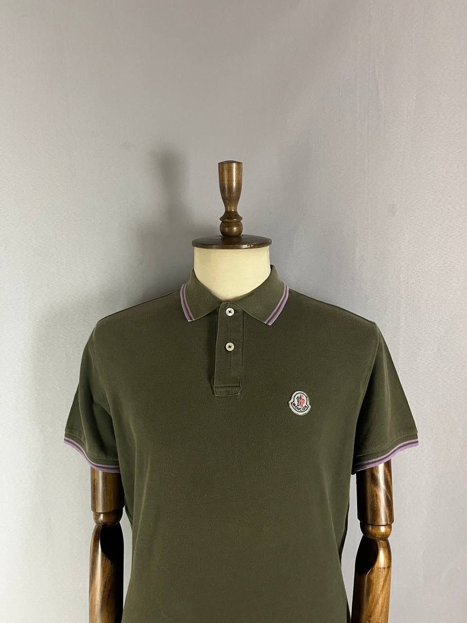 Moncler Moncler Polo Tee T Shirt Olive Size US XL / EU 56 / 4 - 2 Thumbnail