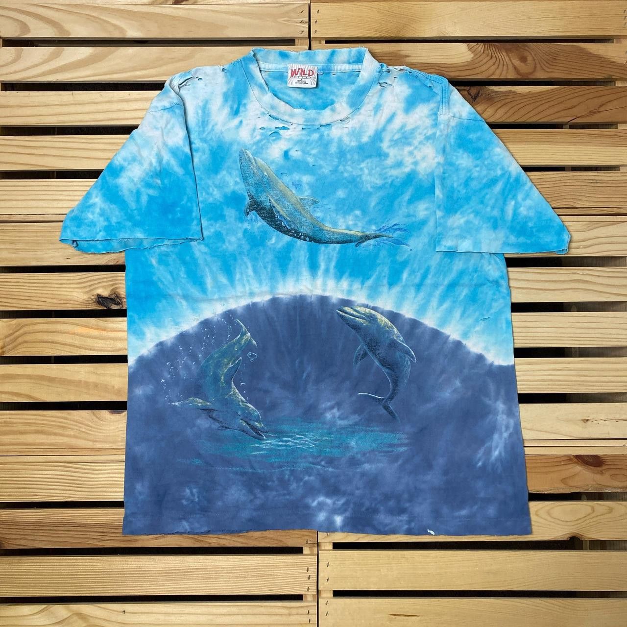 Other Vintage Dolphins Tie-Dye Thrashed Nature Tee Size Large Size US L / EU 52-54 / 3 - 1 Thumbnail