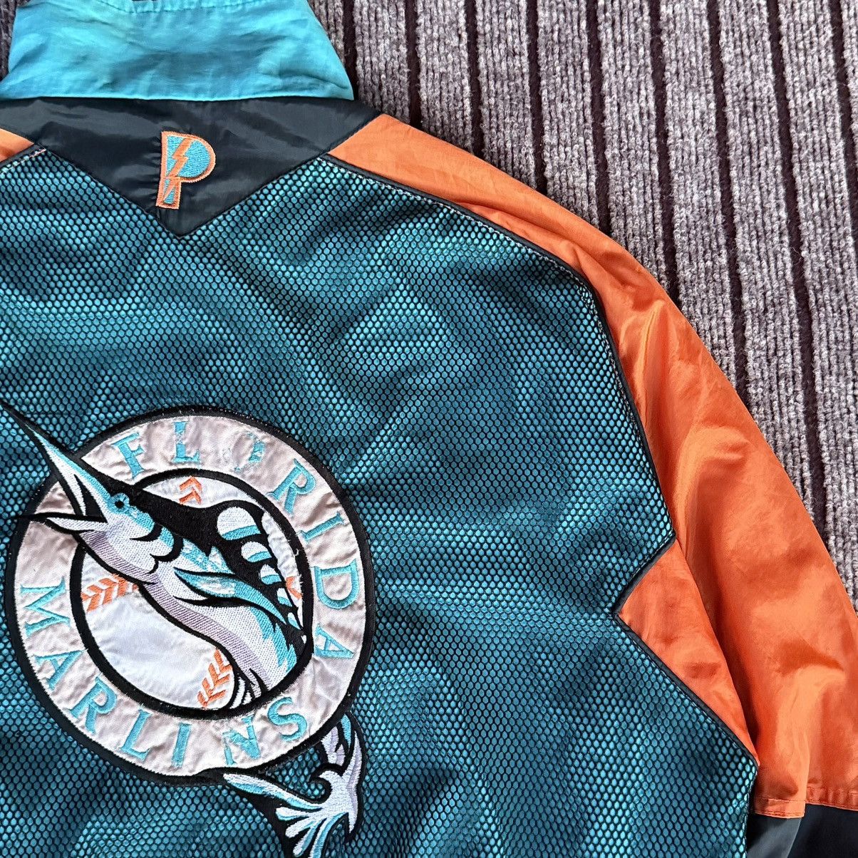 Other Vintage 90s Florida Marlins Pro Player Tag Windbreaker Size US XL / EU 56 / 4 - 9 Thumbnail