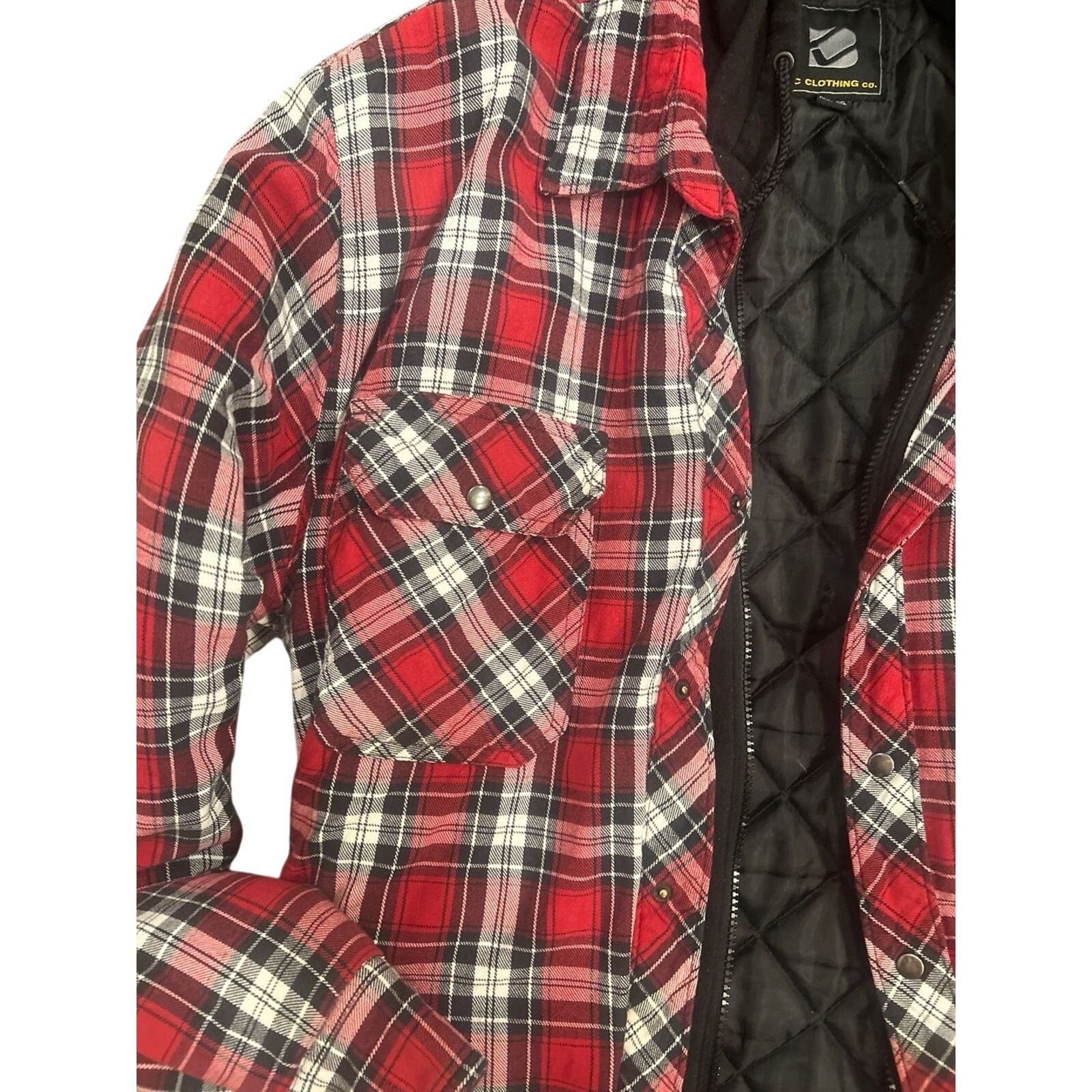 BCBGeneration BC Clothing Co. Men's Red Plaid Quilted Hooded Flannel XXL Size US XXL / EU 58 / 5 - 3 Thumbnail