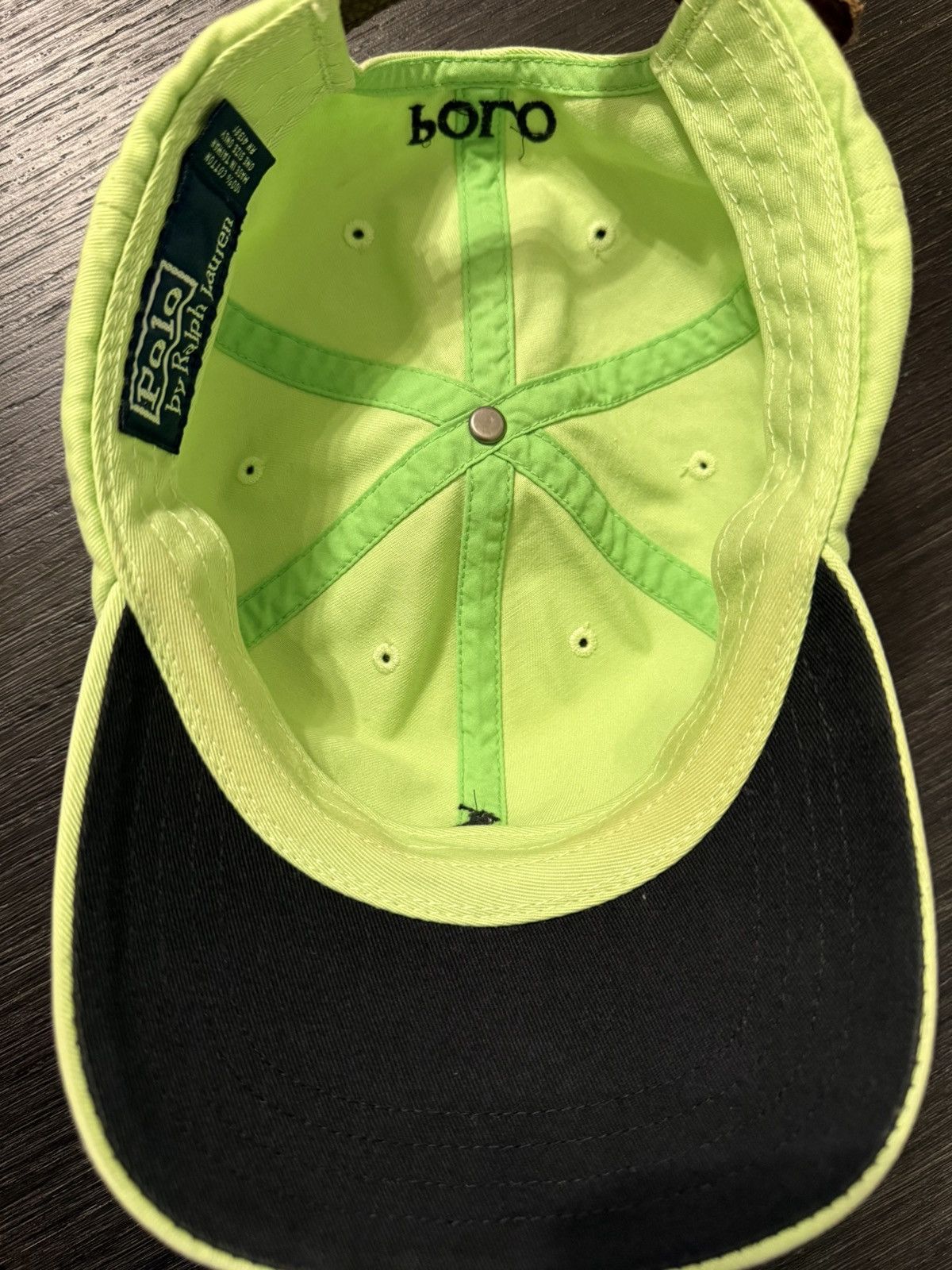 Polo Ralph Lauren Vintage Polo Ralph Lauren Strapback Hat Light Neon Green Size ONE SIZE - 4 Thumbnail