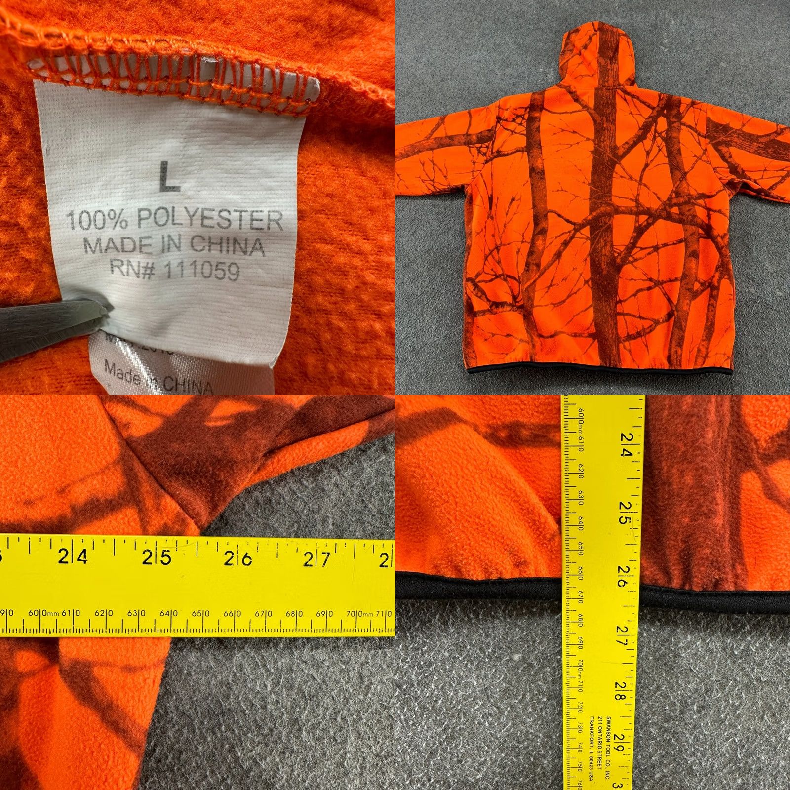 Realtree WFS Hoodie Mens L Orange Camo Pullover Hooded Fleece Pocket Camouflage Hunting RealTree Style Crew Neck Size US L / EU 52-54 / 3 - 8 Thumbnail