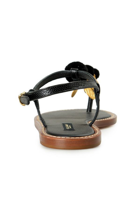 Dolce & Gabbana o1y0925 Ankle Strap Thong Sandals in Black Size US 5.5 / IT 35.5 - 3 Thumbnail