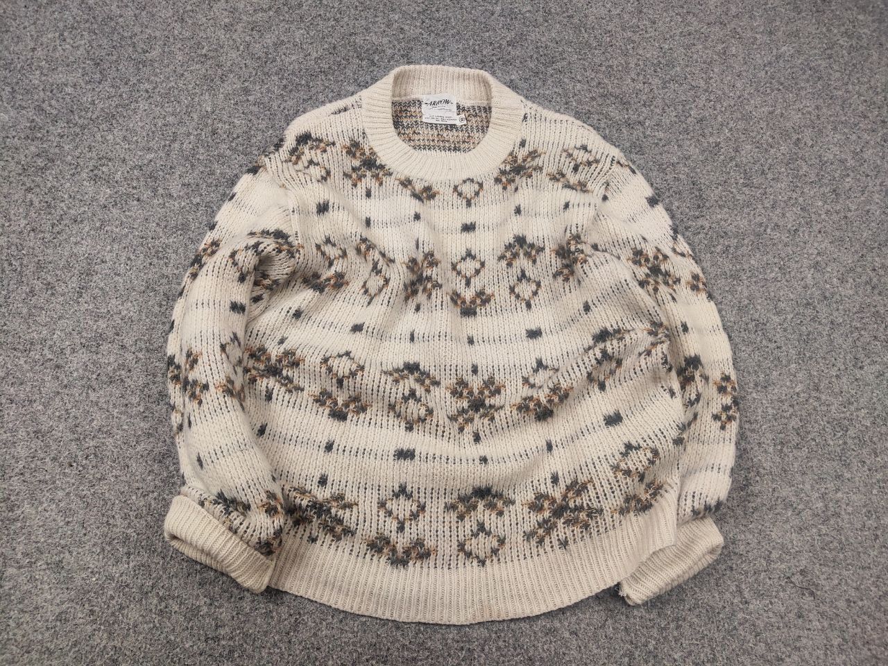 Arrow Arrow Vintage 70's Wool blend Pattern Knit Sweater USA Made Size US S / EU 44-46 / 1 - 3 Thumbnail