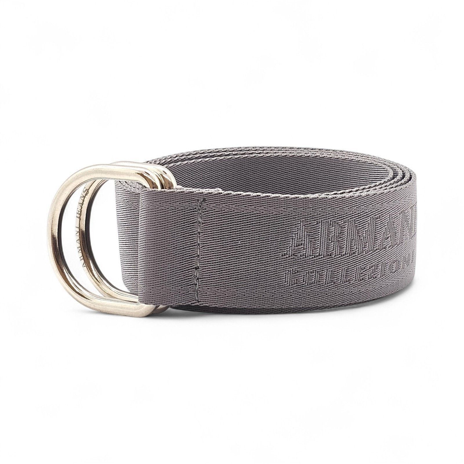 Armani Collezioni Fabric with Metal Double Ring Buckle Gray Belt - New Size ONE SIZE - 1 Thumbnail