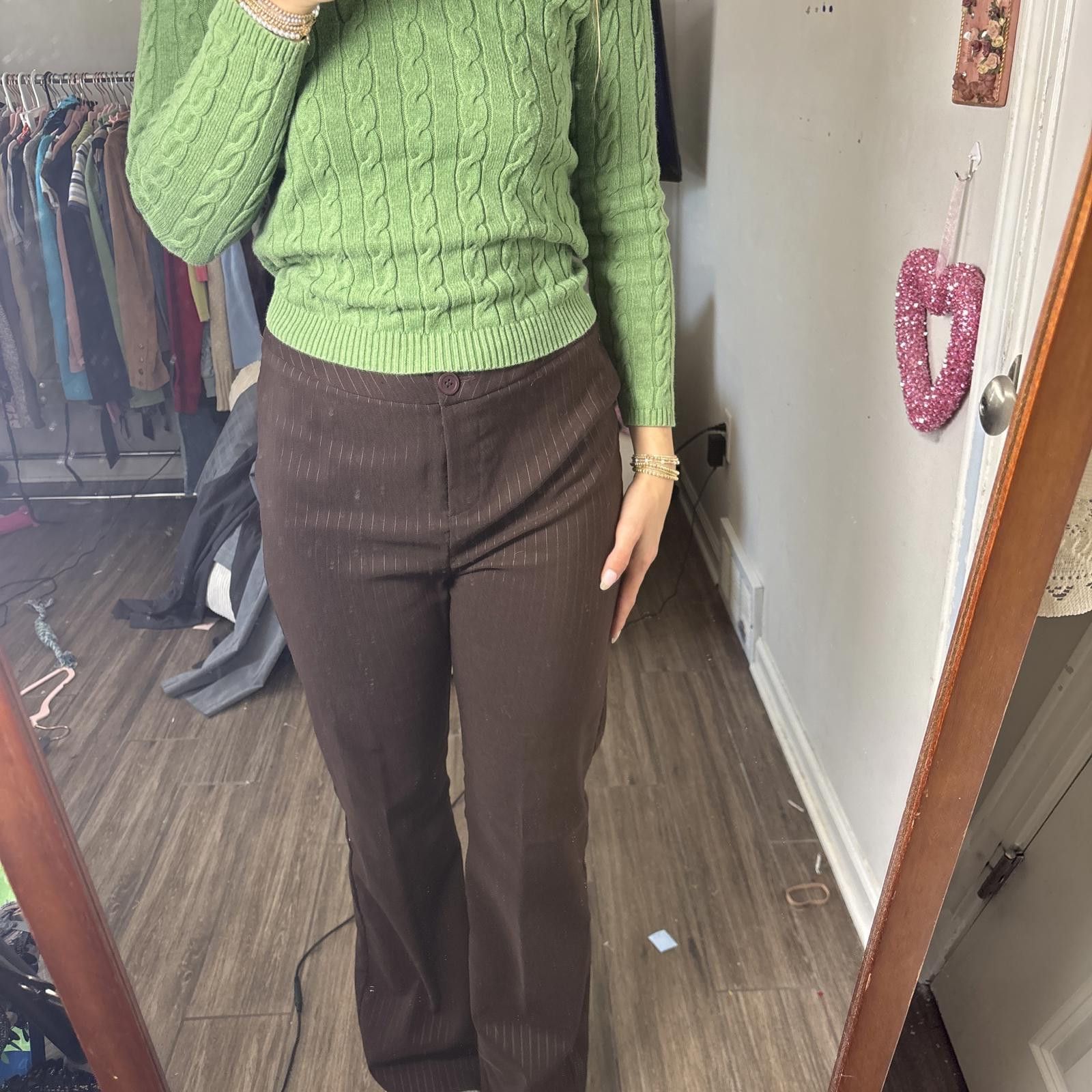 Other y2k office siren brown pin stripe trousers Size 32" / US 10 / IT 46 - 4 Thumbnail