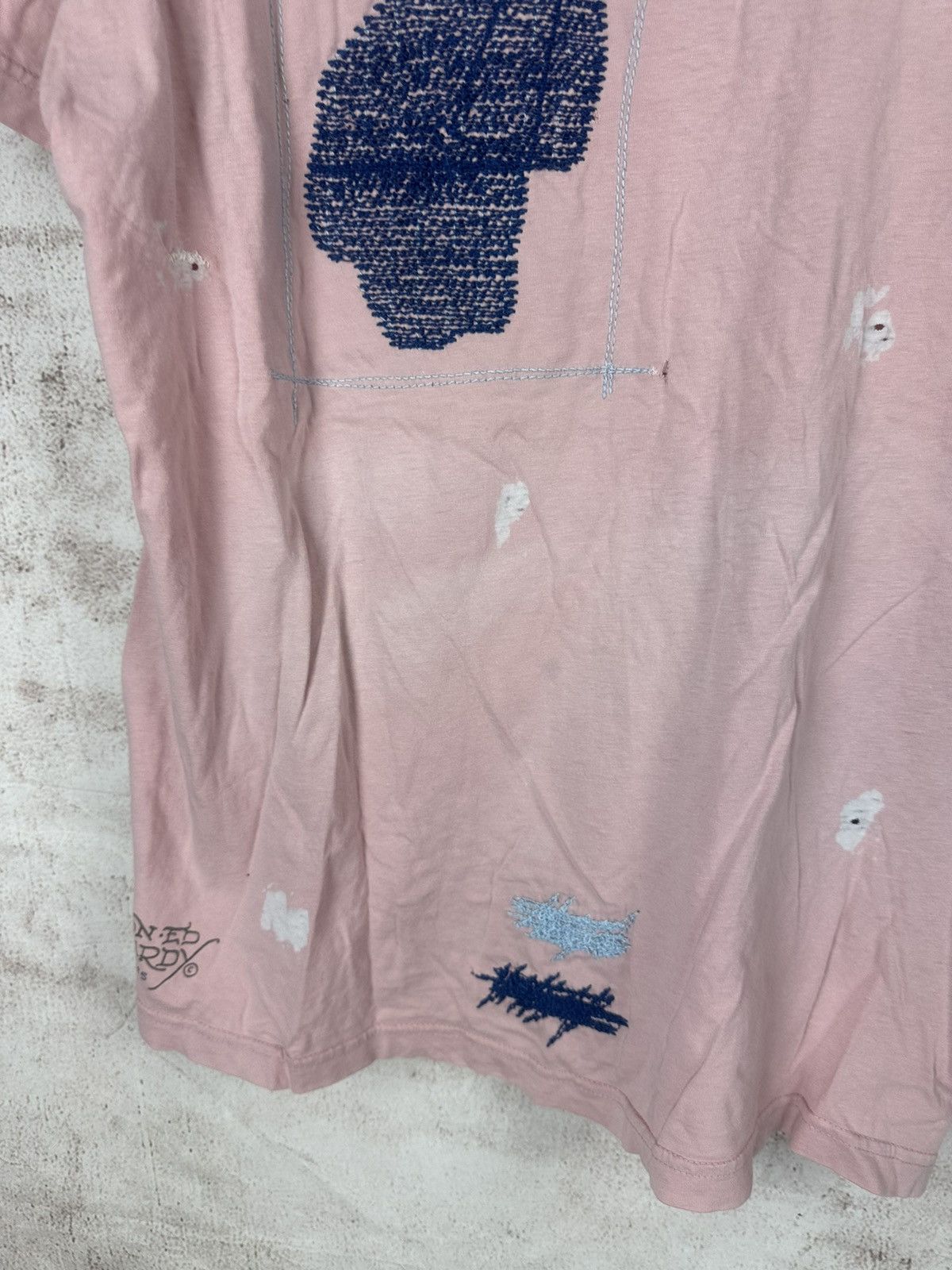 Christian Audigier VINTAGE ED HARDY CHRISTIAN AUDIGIER DISTRESSED PINK Y2K TEE Size US XL / EU 56 / 4 - 6 Thumbnail