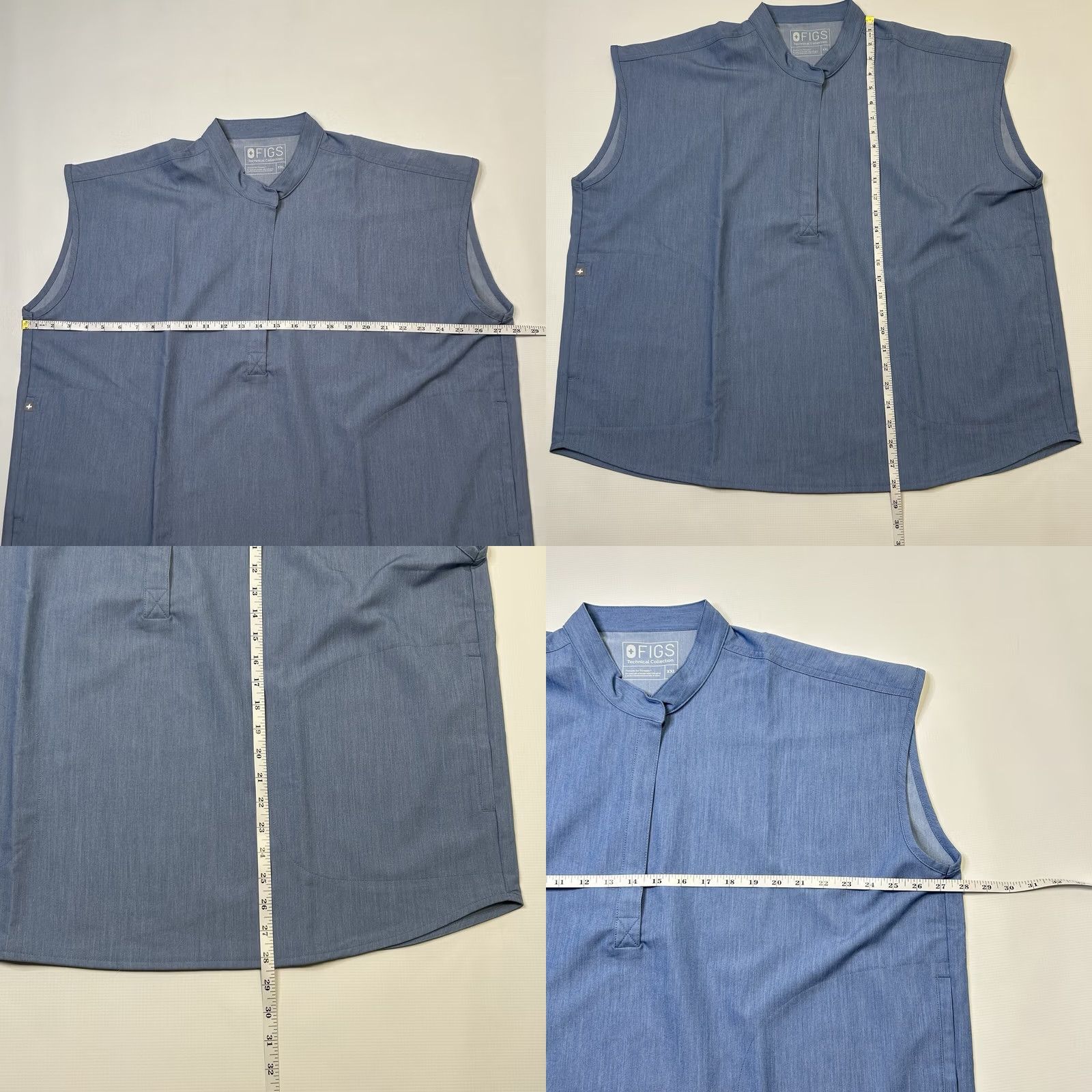 Vintage FIGS Scrub Top Shirt Womens 2XL Blue Solid Modern Raphaela Scrub Top 2XL Womens Blue FIGS Size XXL / US 16-18 / IT 52-54 - 8 Thumbnail