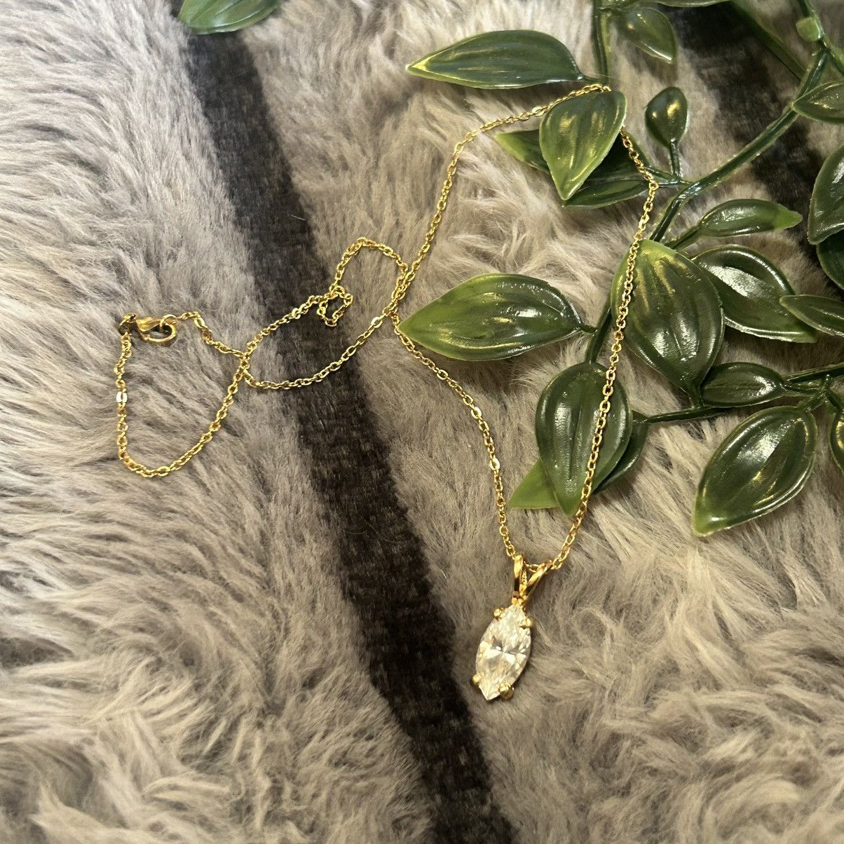 Vintage Vintage 80s faceted marquis prong set stone necklace Size ONE SIZE - 6 Thumbnail