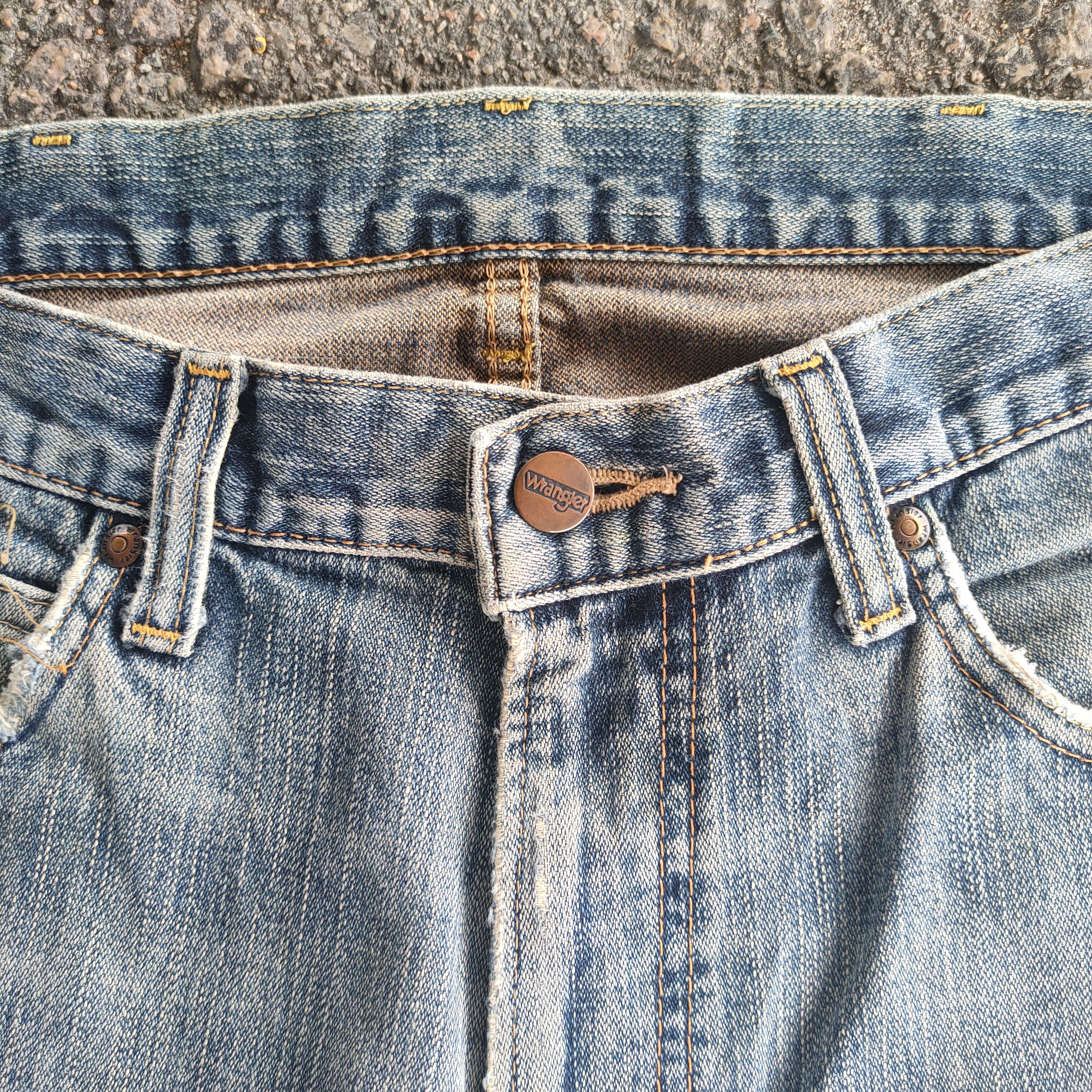 Wrangler VINTAGE WRANGLER FADED RIPPED JEANS DENIM PANTS Size US 34 / EU 50 - 4 Thumbnail