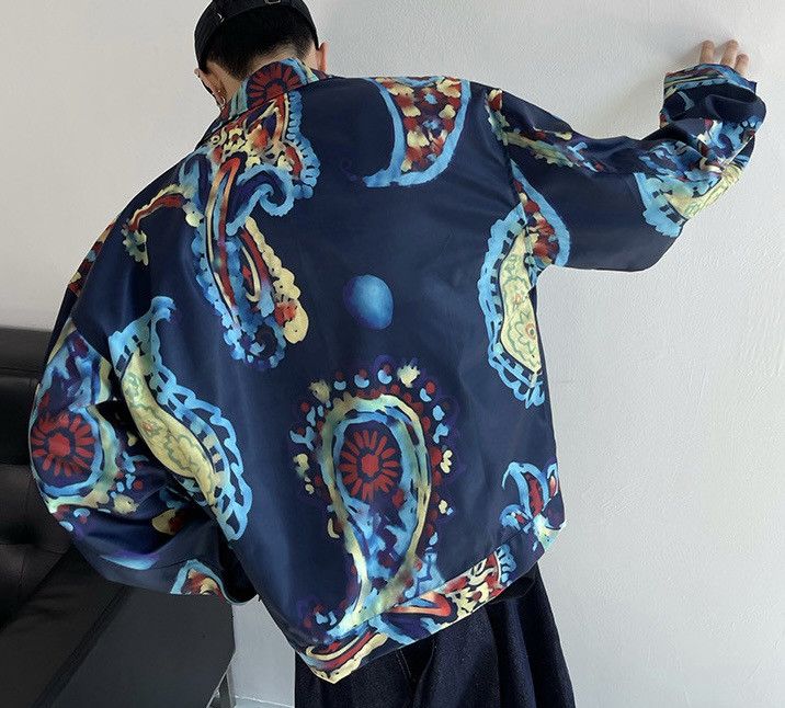 Japanese Brand × Vintage Avant garde retro paisley graffiti paint art jacket Size US XL / EU 56 / 4 - 4 Thumbnail