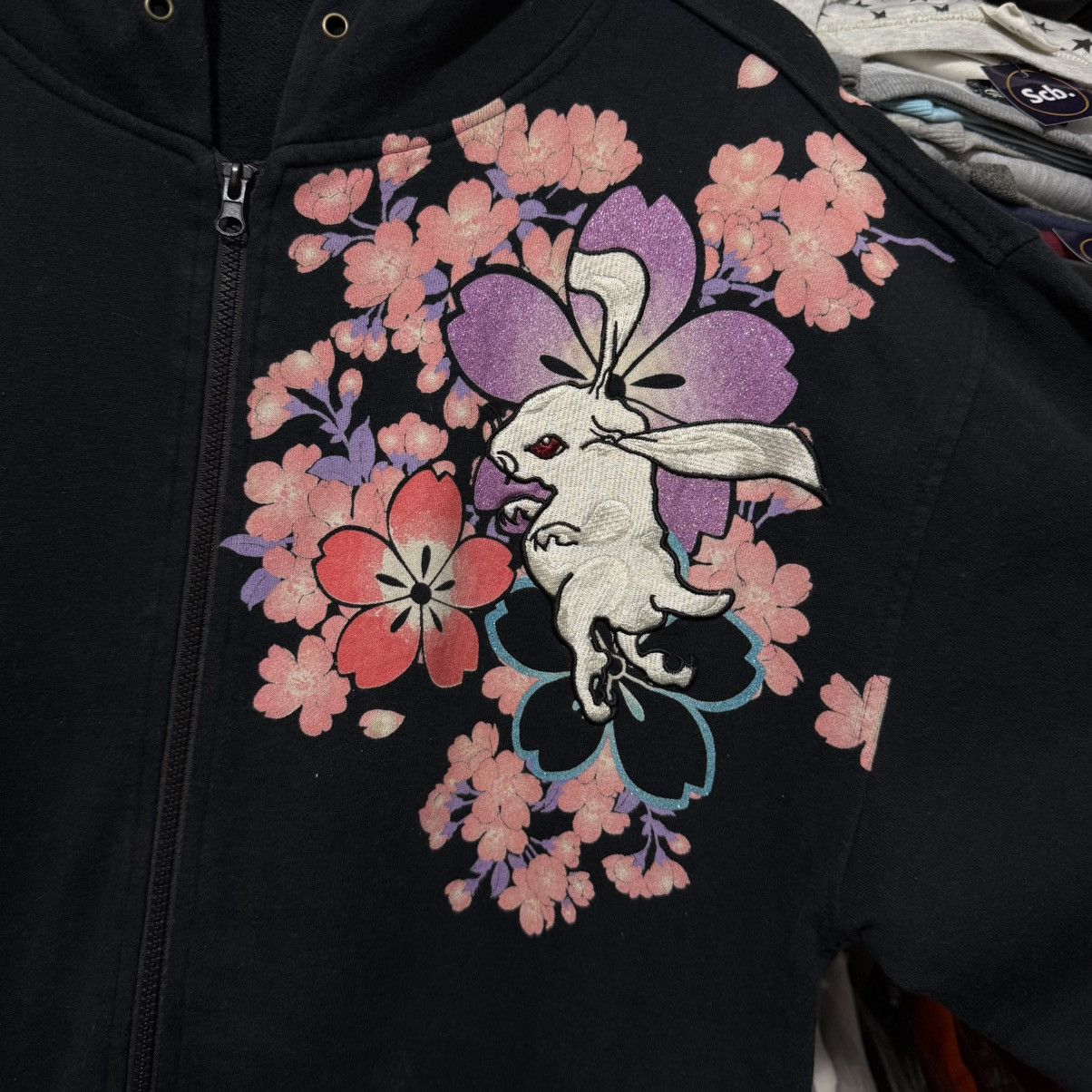 Fugutaiten karakuri tamashii rabbits floral ziphoodie
