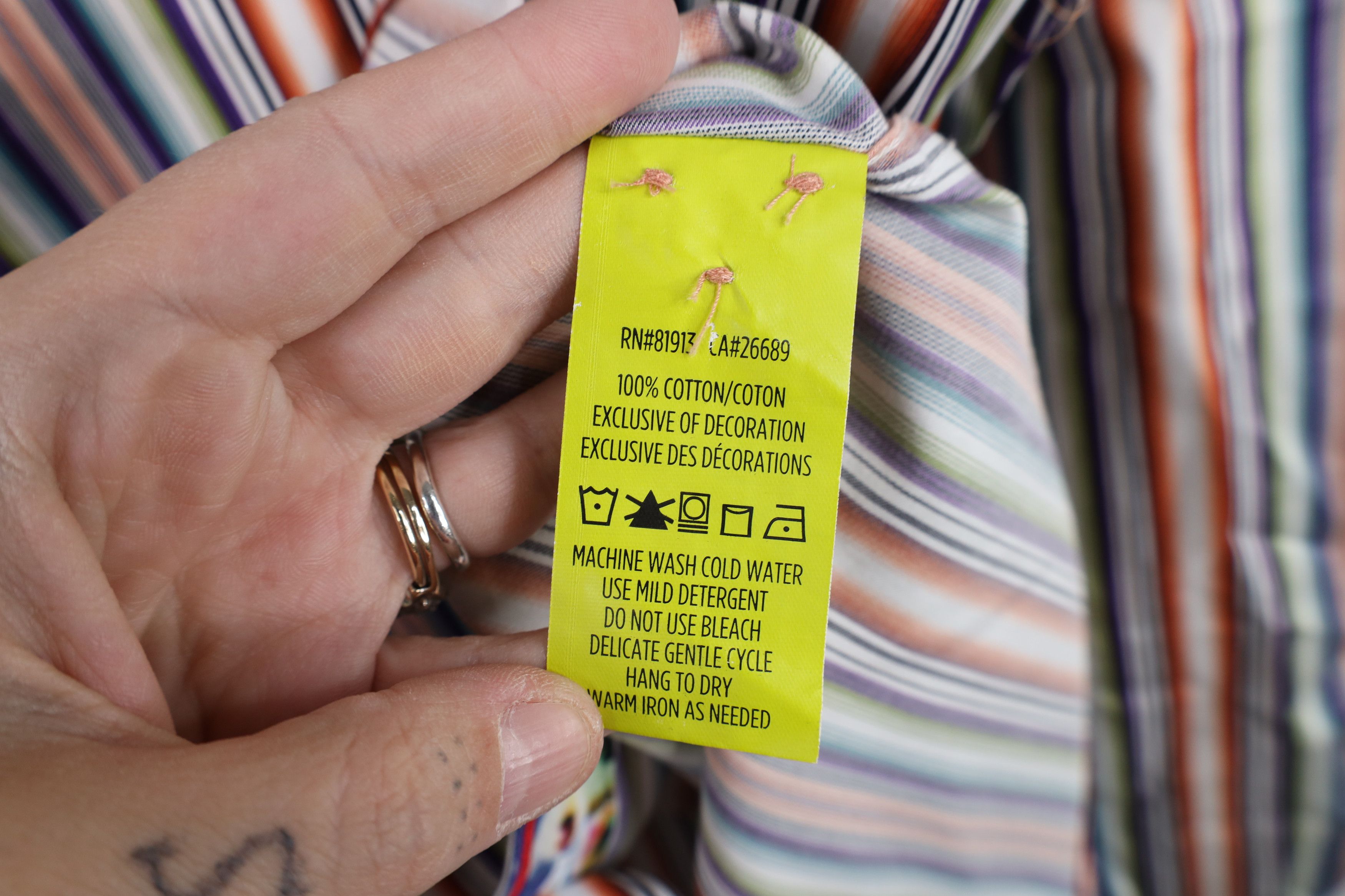 Robert Graham Robert Graham Fit Rainbow Striped Flip Cuff Button Shirt Size US XXL / EU 58 / 5 - 11 Thumbnail