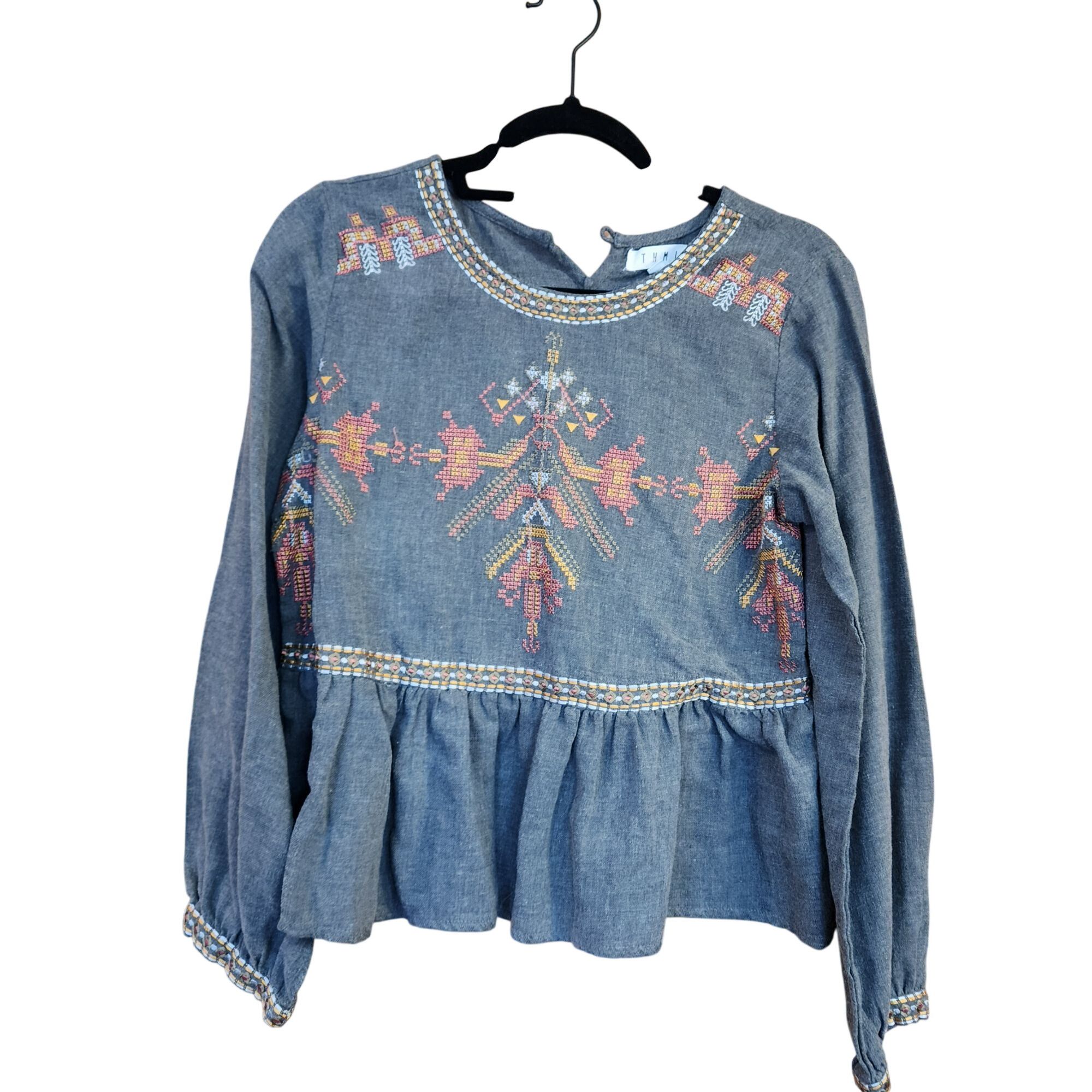 Anthropologie Anthropologie babydoll Embroidered THML Top Womens Size Smal Size S / US 4 / IT 40 - 1 Thumbnail