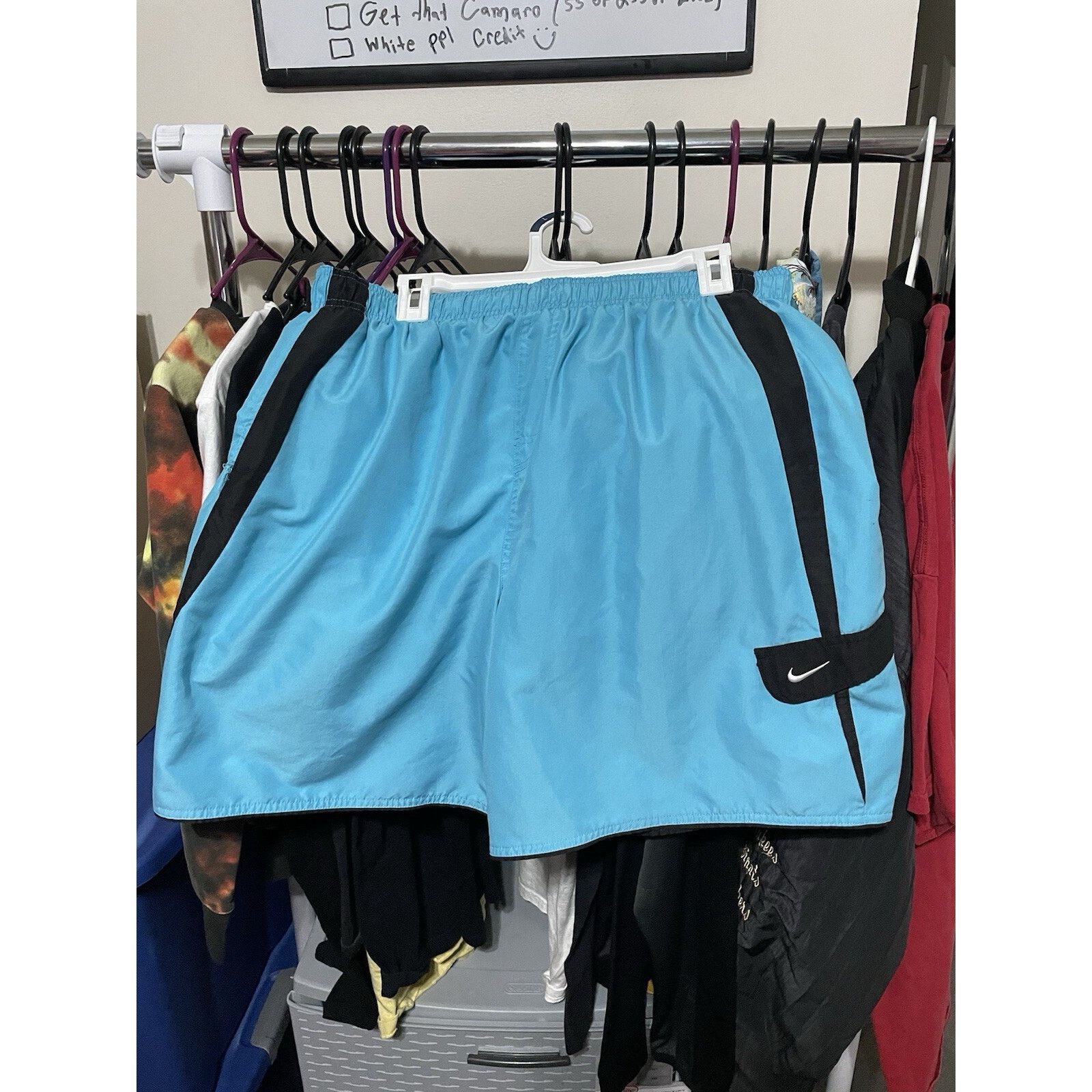 Nike Size 2XL- Nike Swim Shorts Cyan Blue And Black Mens Size US 43 - 1 Thumbnail