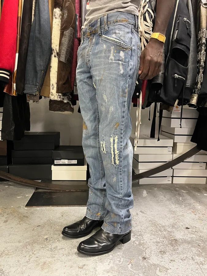 Designer × Dolce & Gabbana × Vintage AW2005 Dolce & Gabbana Painted Blue Denim Jeans Size US 30 / EU 46 - 3 Thumbnail