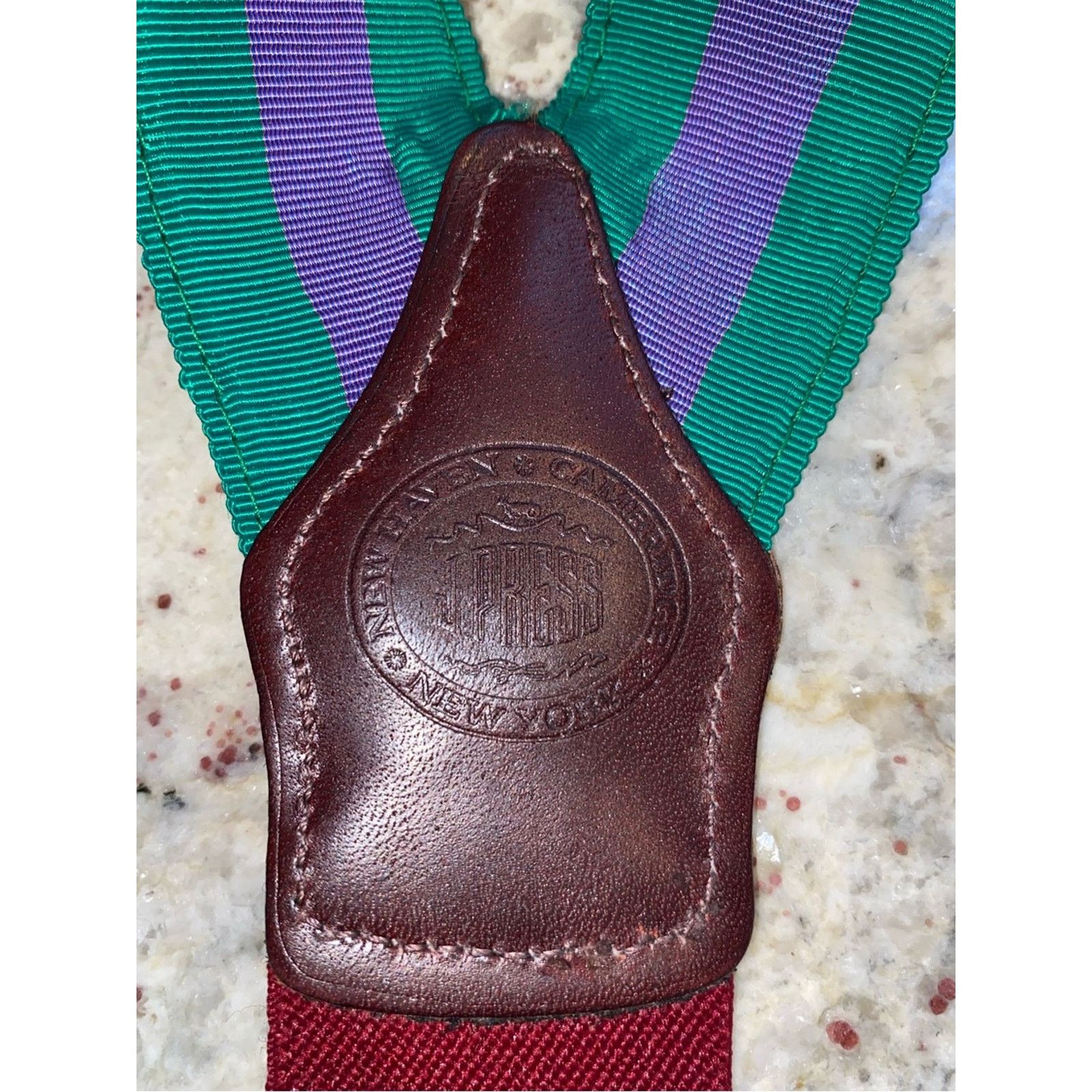 J. Press Mens $165 J Press Suspenders Green & Purple Braces USF Size ONE SIZE - 5 Thumbnail