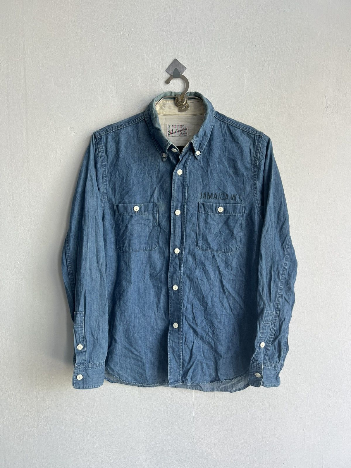 Wacko Maria FW14 Wacko Maria "Brighton Rockers" Marijuana Chambray Shirt Size US S / EU 44-46 / 1 - 2 Thumbnail