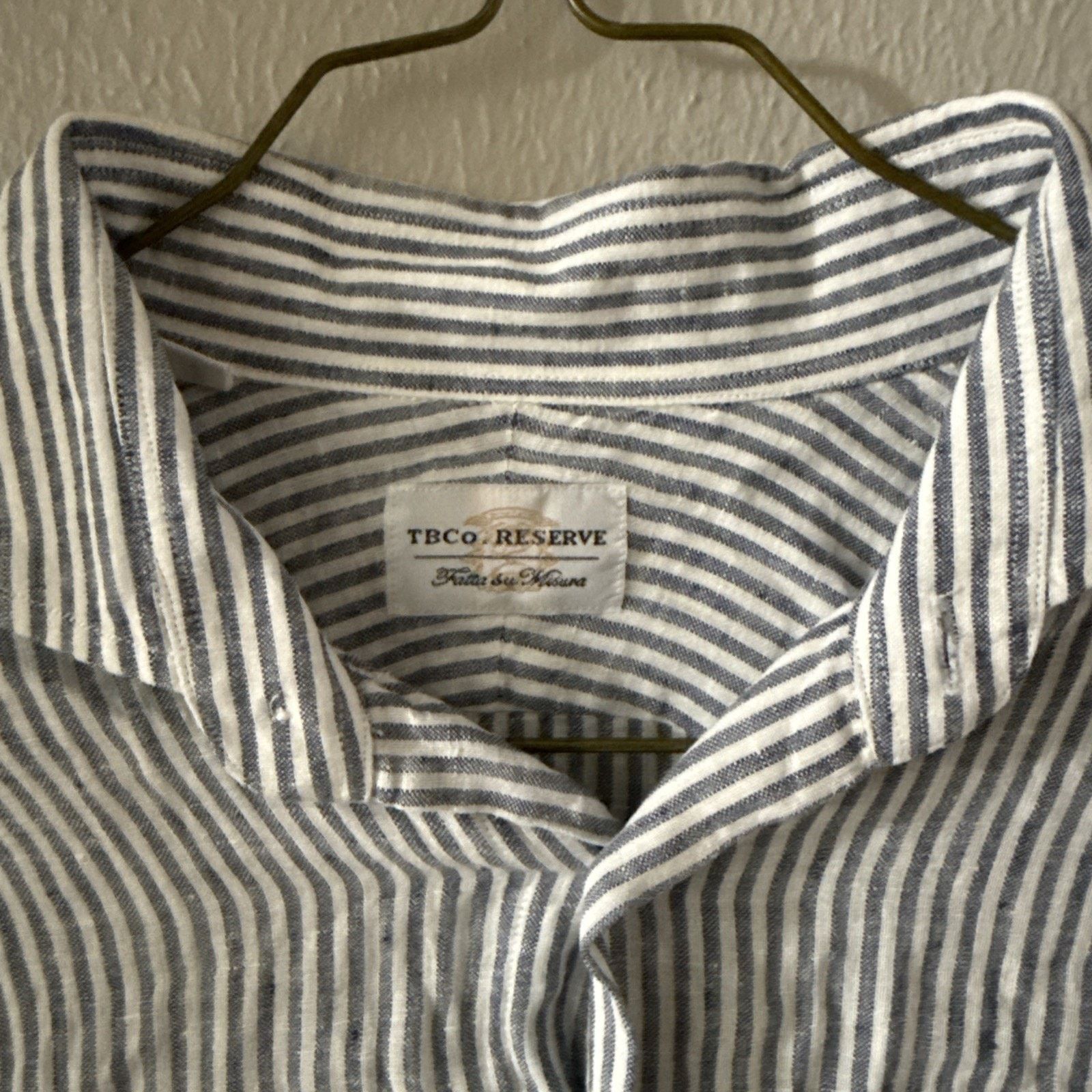 Other TBCo. Reserve Striped Linen Long Sleeve Button Up Sz 40 M Size US M / EU 48-50 / 2 - 2 Thumbnail