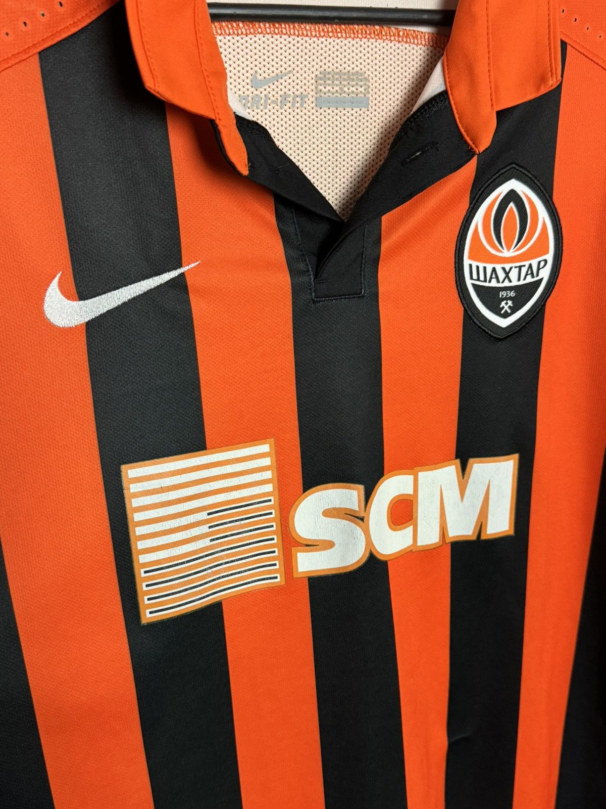 Nike Shakhtar Donetsk 15/16 Home Match Worn Football Jersey Shirt Size US L / EU 52-54 / 3 - 4 Thumbnail