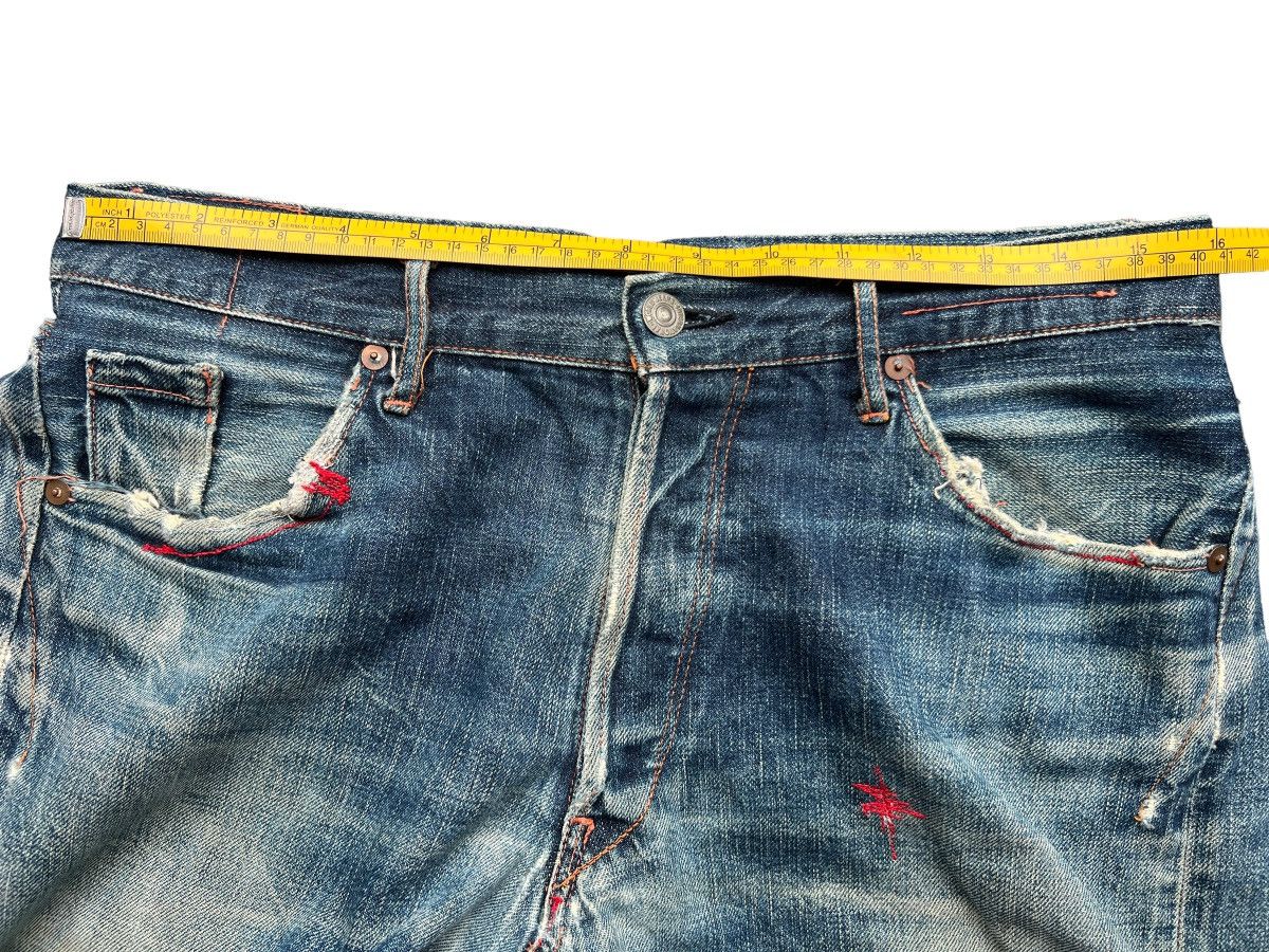 Vintage Hiroshi Kato Selvedge Distressed Sashiko Denim Jeans 32x32 Size US 32 / EU 48 - 18 Thumbnail