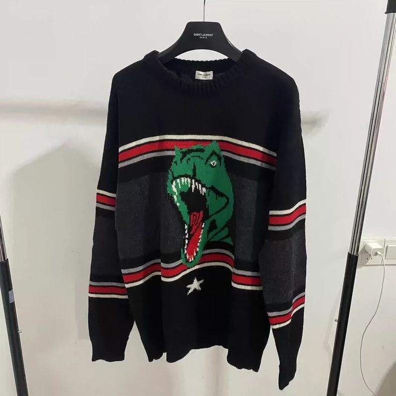 Saint Laurent Paris saint Laurent parisBlack and Red T-Rex Sweater 2503-Nextar Size US M / EU 48-50 / 2 - 1 Thumbnail