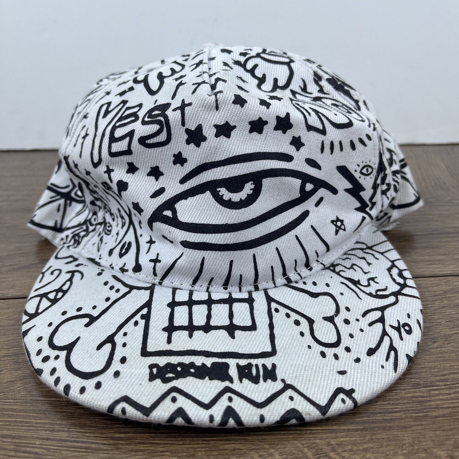 Other Eye Hat Run Eye White Hat Adjustable Adult Size Hat White Ca Size ONE SIZE - 3 Thumbnail