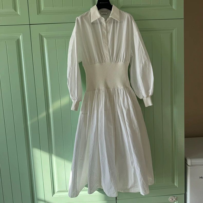 Alexander McQueen Alexander McQueen White Long-Sleeve Dress - dmc Size US L / EU 52-54 / 3 - 1 Thumbnail