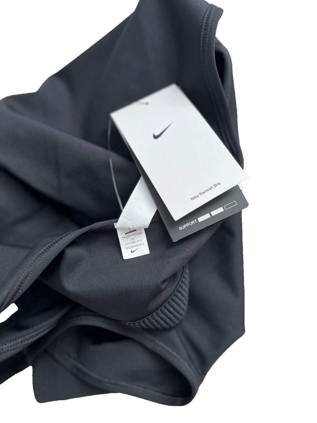 Nike Nike Swoosh DH3385 Non-Padded Sports Bra Black ( 3X ) Size 3XL / US 20-22 - 5 Thumbnail