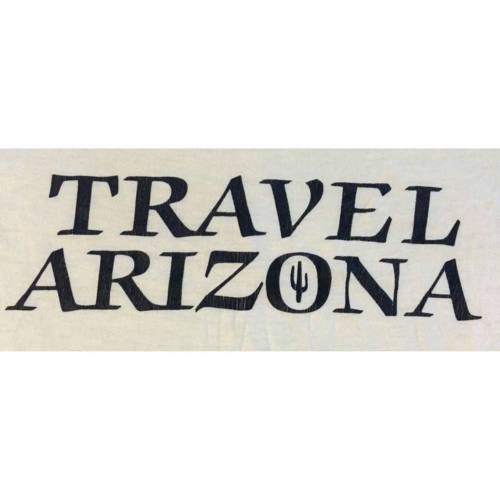 Vintage VINTAGE Arizona Cactus Shirt S White USA 80s 90s Grunge Sun Palm Trees Beach Travel Single Stitch Men T-Shirt Size US S / EU 44-46 / 1 - 2 Thumbnail