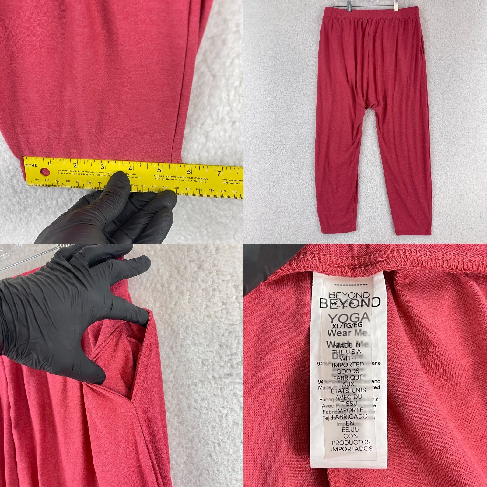 Beyond Yoga Beyond Yoga Pink Harem Cropped Length Pants Womens Pull On Stretch Size XL Size 40" / US 18 - 8 Thumbnail