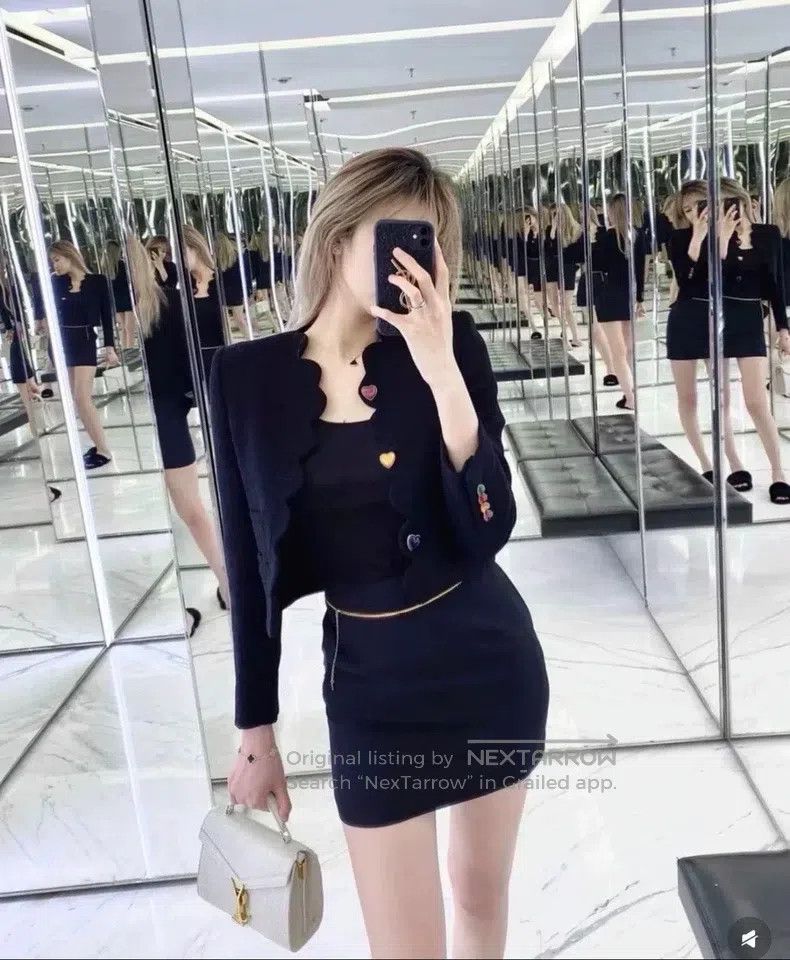 Saint Laurent Paris Saint Laurent Paris Black glass buttons colorful heart-sha Size XS / US 0-2 / IT 36-38 - 9 Thumbnail