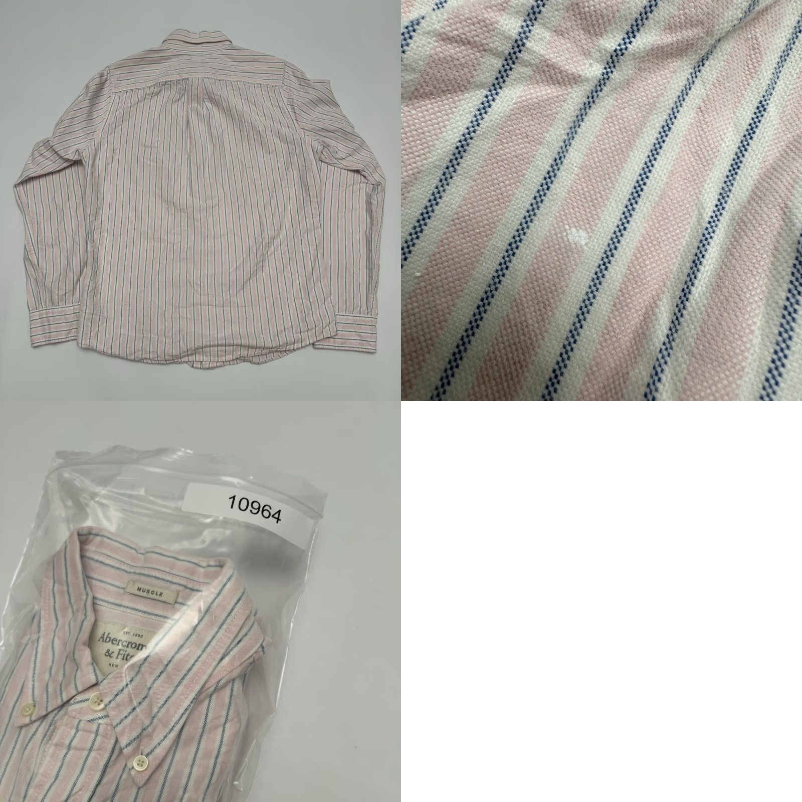 Abercrombie & Fitch Abercrombie & Fitch Men Small Muskle Pink Blue Striped Long Sleeve Button-Down Shirt Regular Fit Casual Size US S / EU 44-46 / 1 - 8 Thumbnail
