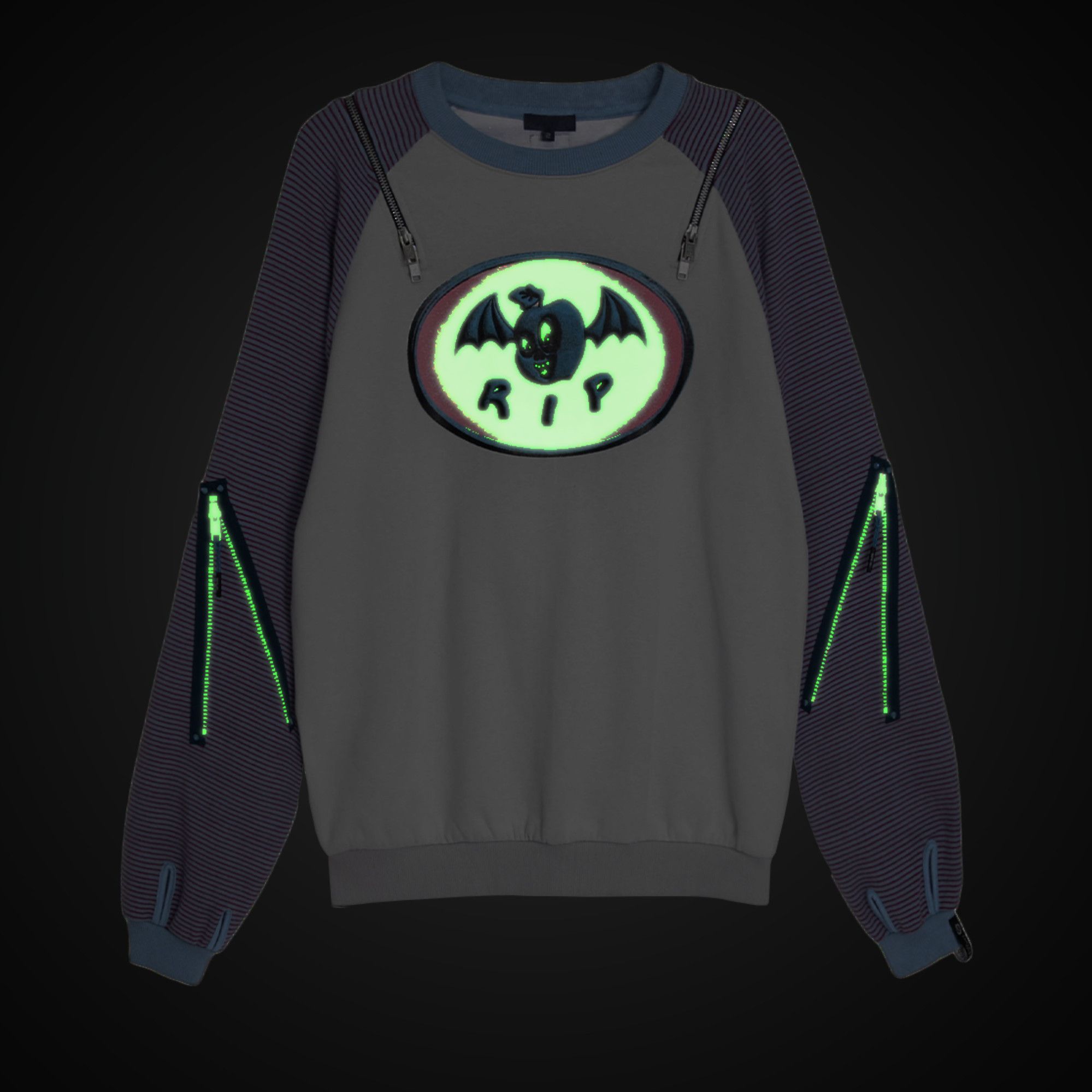 99%IS- R.I.P Cut Out Zipper Sweatshirt / Glow In The Dark Size US L / EU 52-54 / 3 - 10 Thumbnail