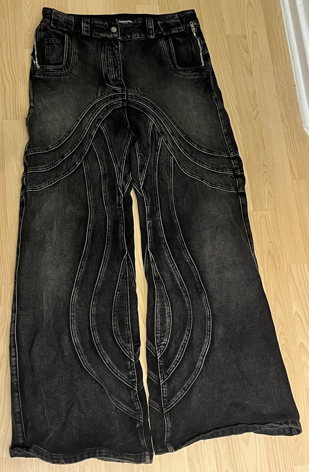 No Faith Studios Black Heavy Wave Denim No Faith Studios Size US 40 / EU 56 - 4 Thumbnail
