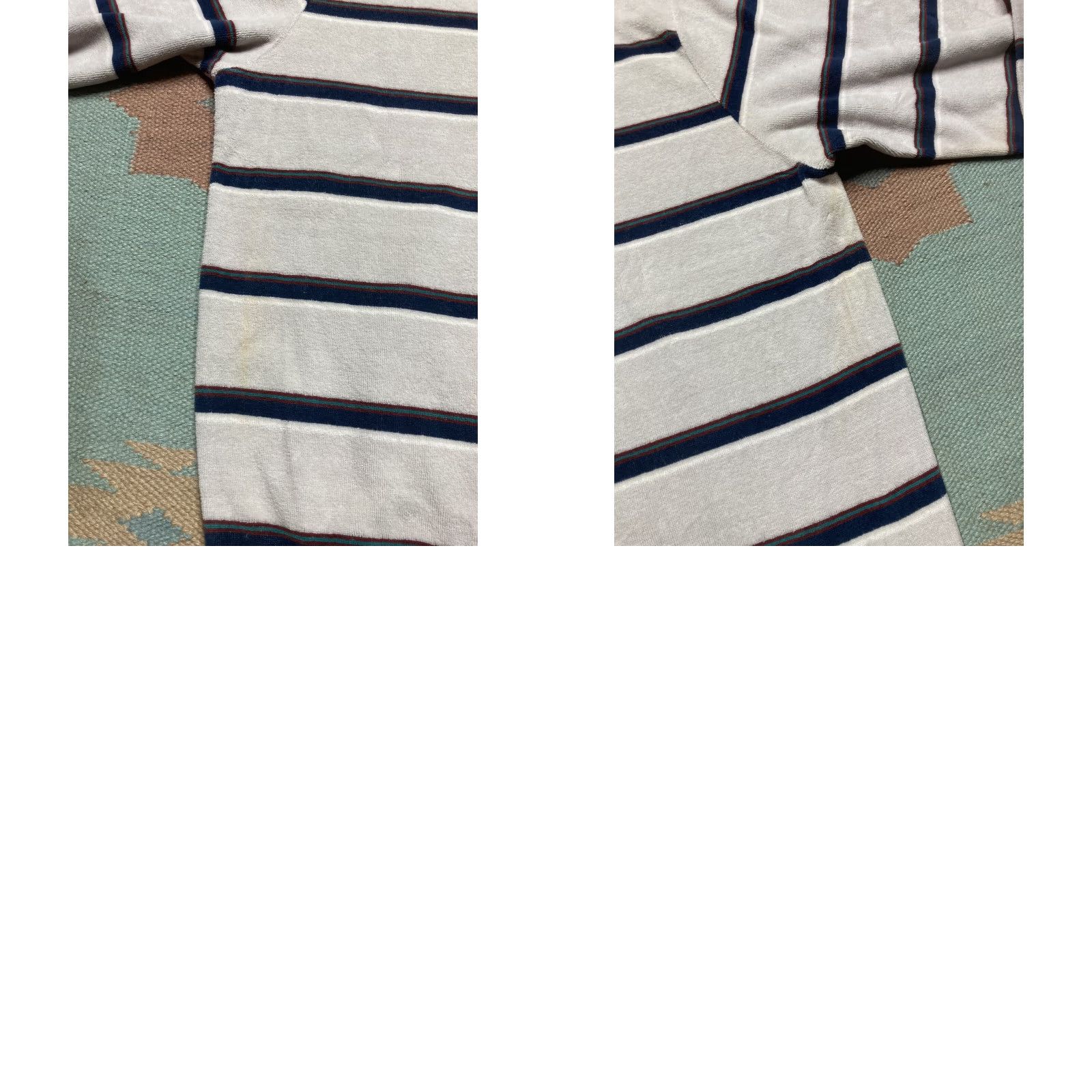 Vintage VINTAGE Polo Shirt Long Sleeve XL Velour Striped Adult 70s 80s Size US XL / EU 56 / 4 - 8 Thumbnail