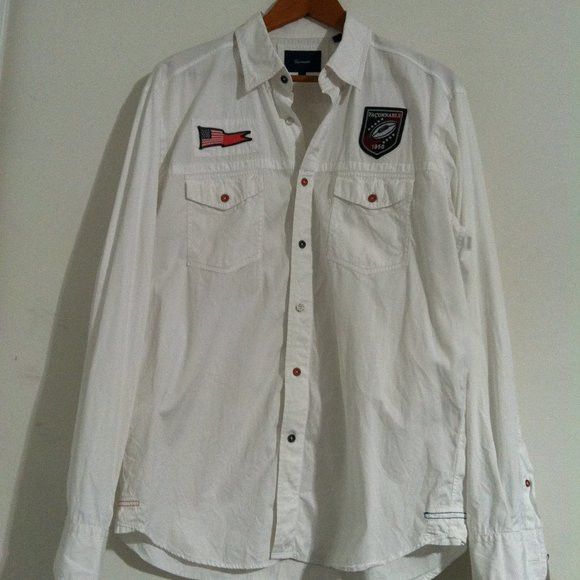 Faconnable FACONNABLE MENS WHITE COTTON CASUAL SHIRT SIZE: XL Size US XL / EU 56 / 4 - 5 Thumbnail