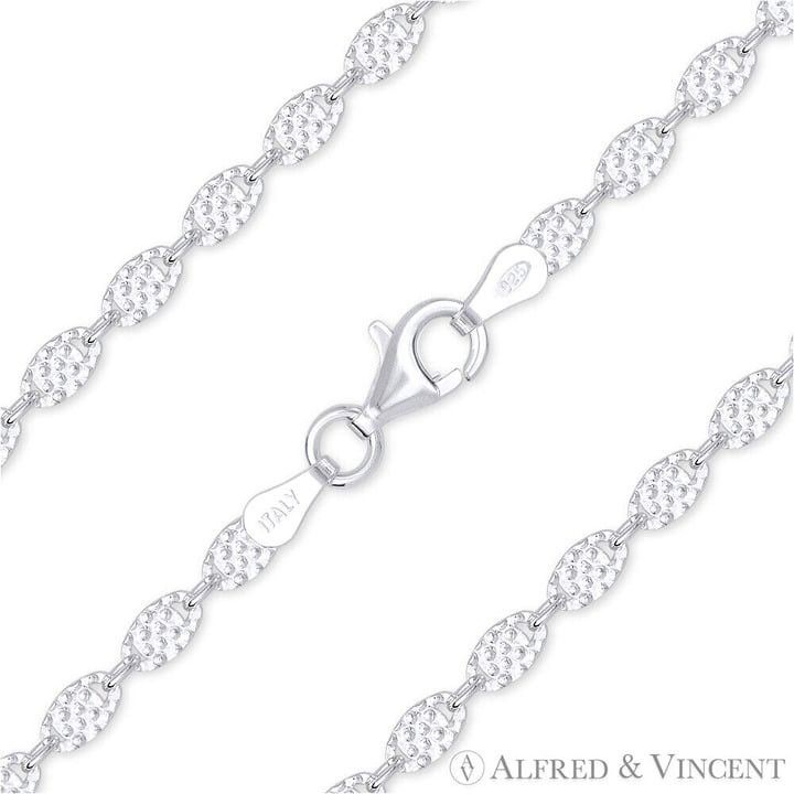 Other 3mm Cactus Link Textured Flat Link Chain Necklace Size ONE SIZE - 1 Thumbnail