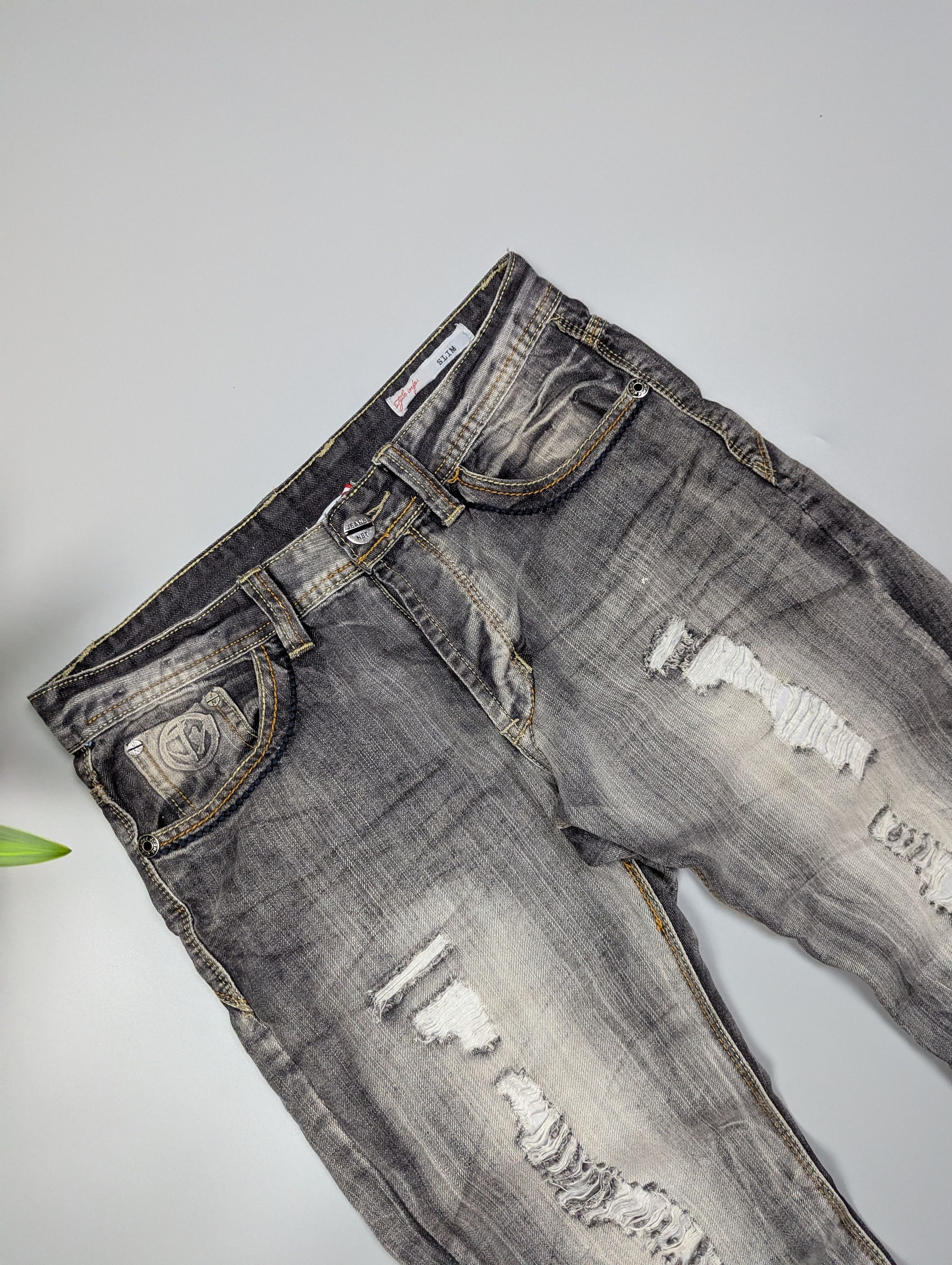 Hysteric Glamour × Vintage JeansNet Y2K Avant Garde Washed Denim Gray Distressed Jeans Size US 32 / EU 48 - 6 Thumbnail