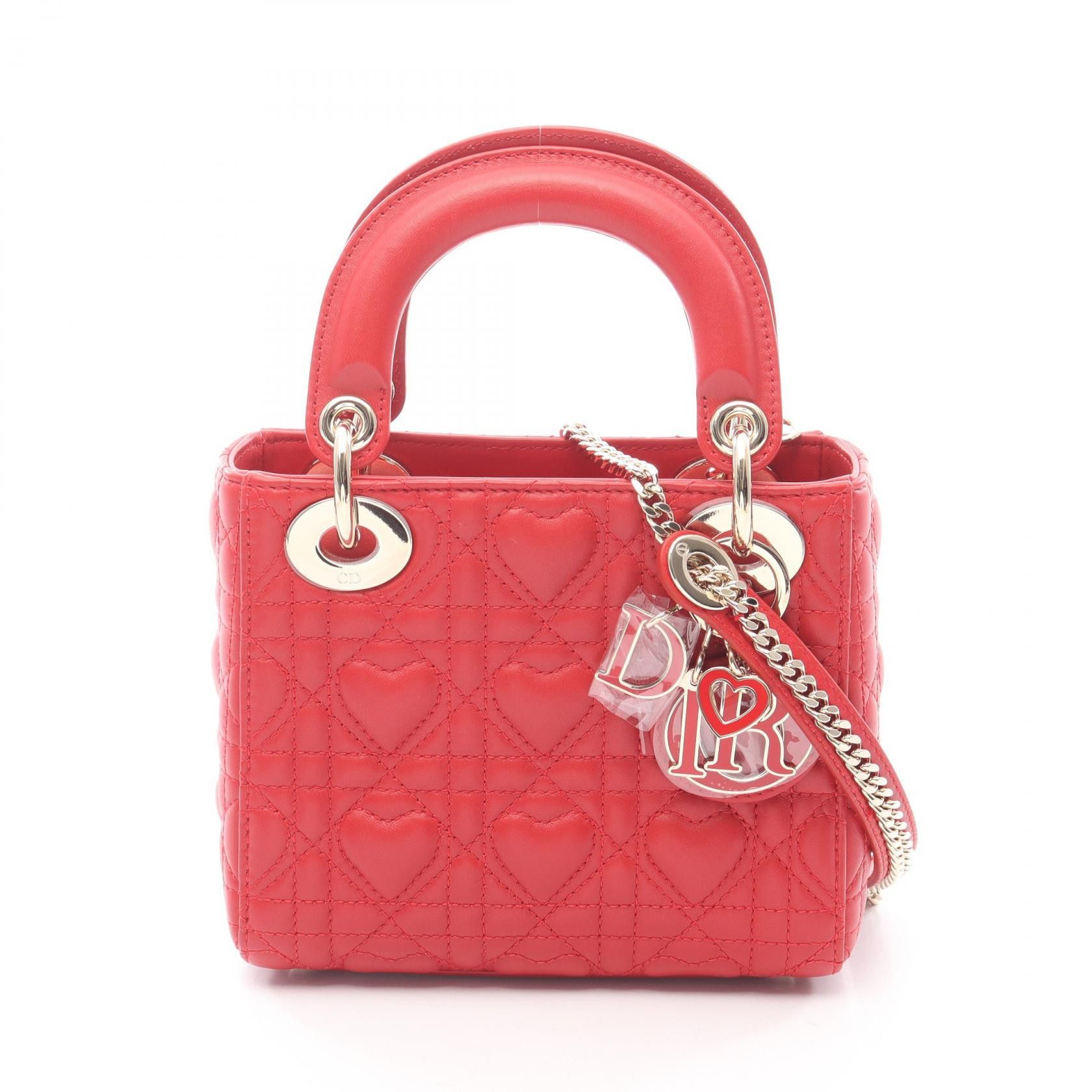 Dior Dior Dior Lady Dior Heart Cannage Leather Handbag Leather Handbag DUTY FREE for USA Size ONE SIZE - 1 Thumbnail